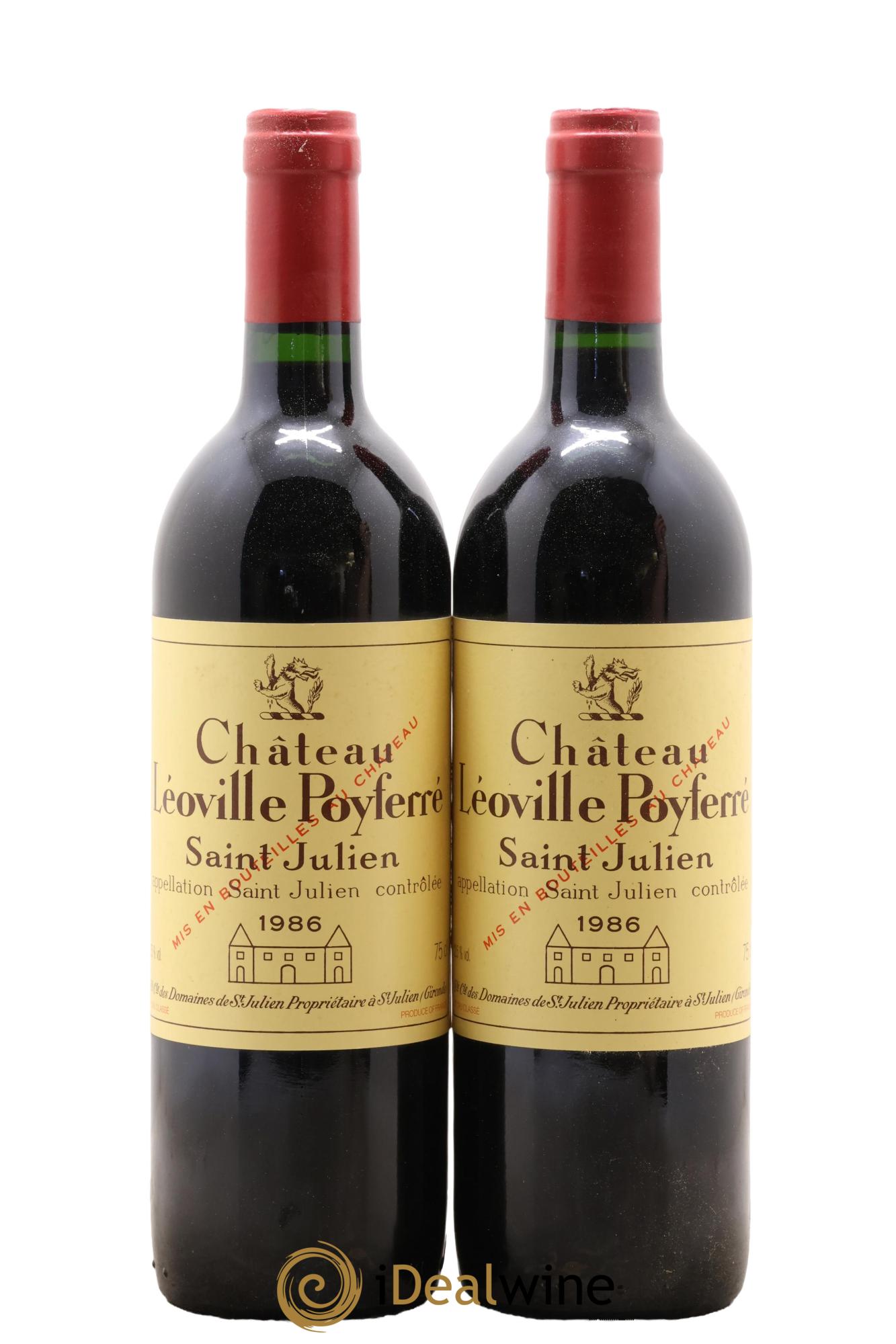 Château Léoville Poyferré 2ème Grand Cru Classé 1986 - Lot de 2 bouteilles - 0