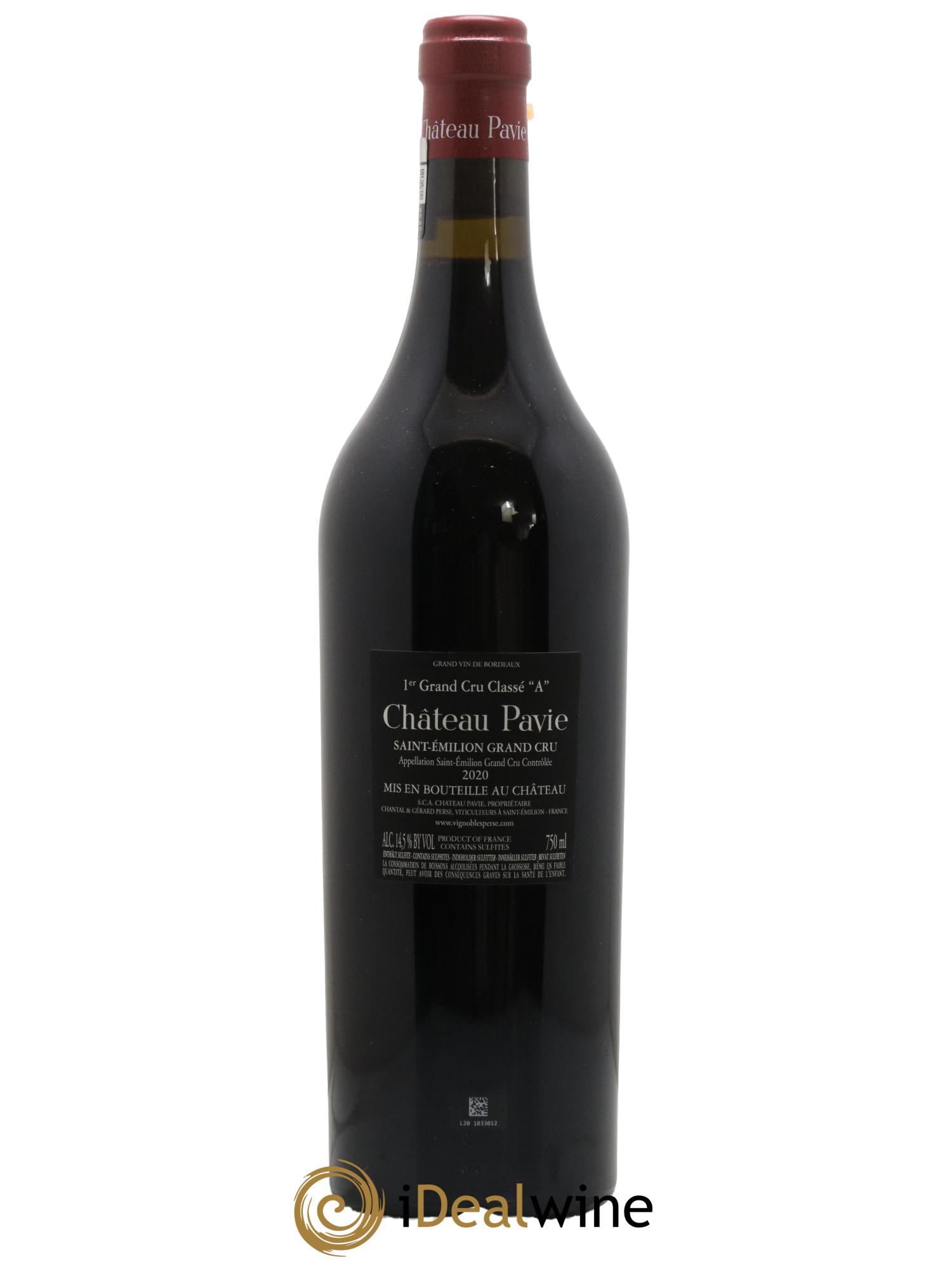 Château Pavie 1er Grand Cru Classé A 2020 - Lot de 1 bouteille - 1