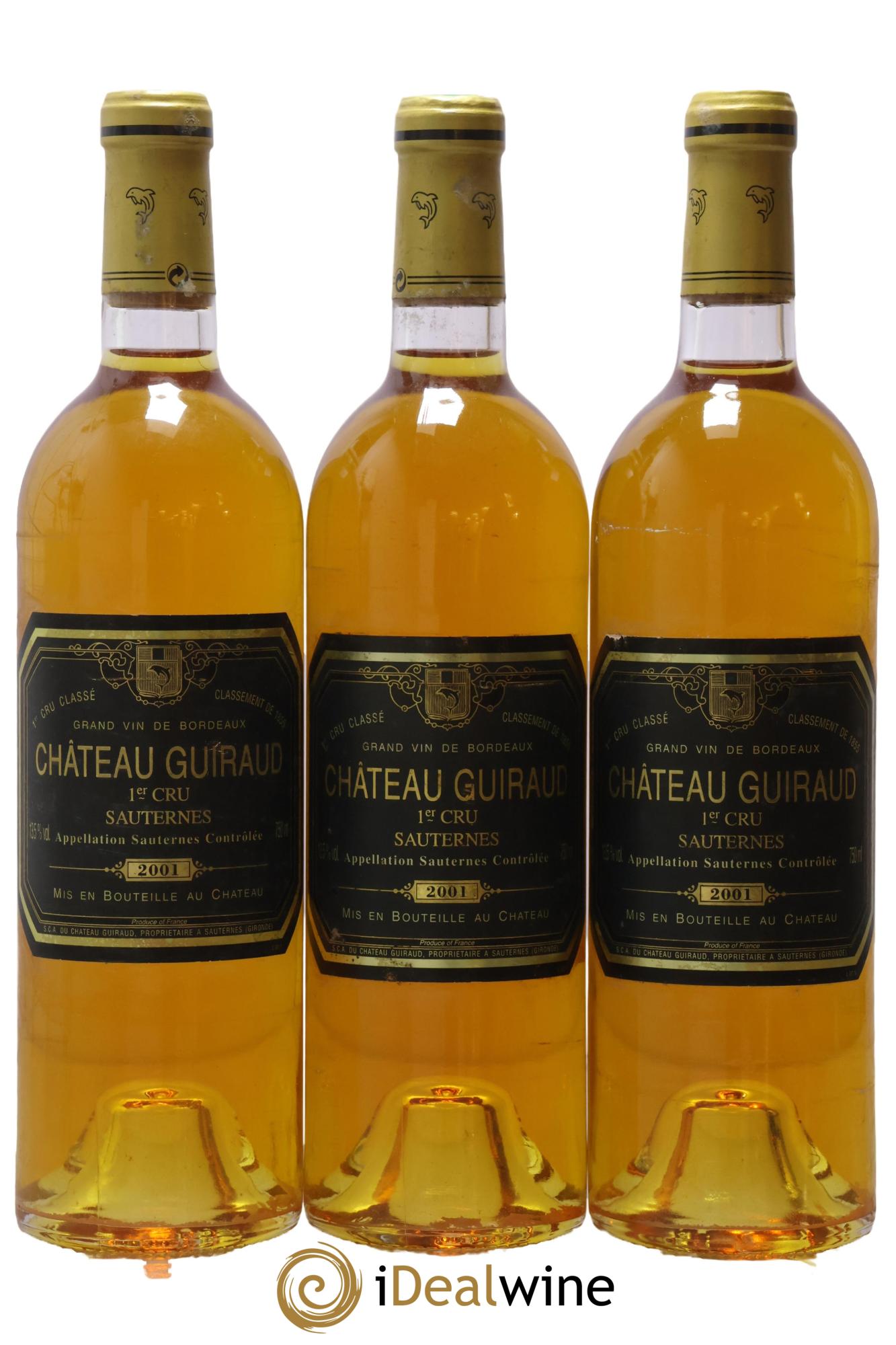 Château Guiraud 1er Grand Cru Classé 2001 - Lotto di 3 bottiglie - 0