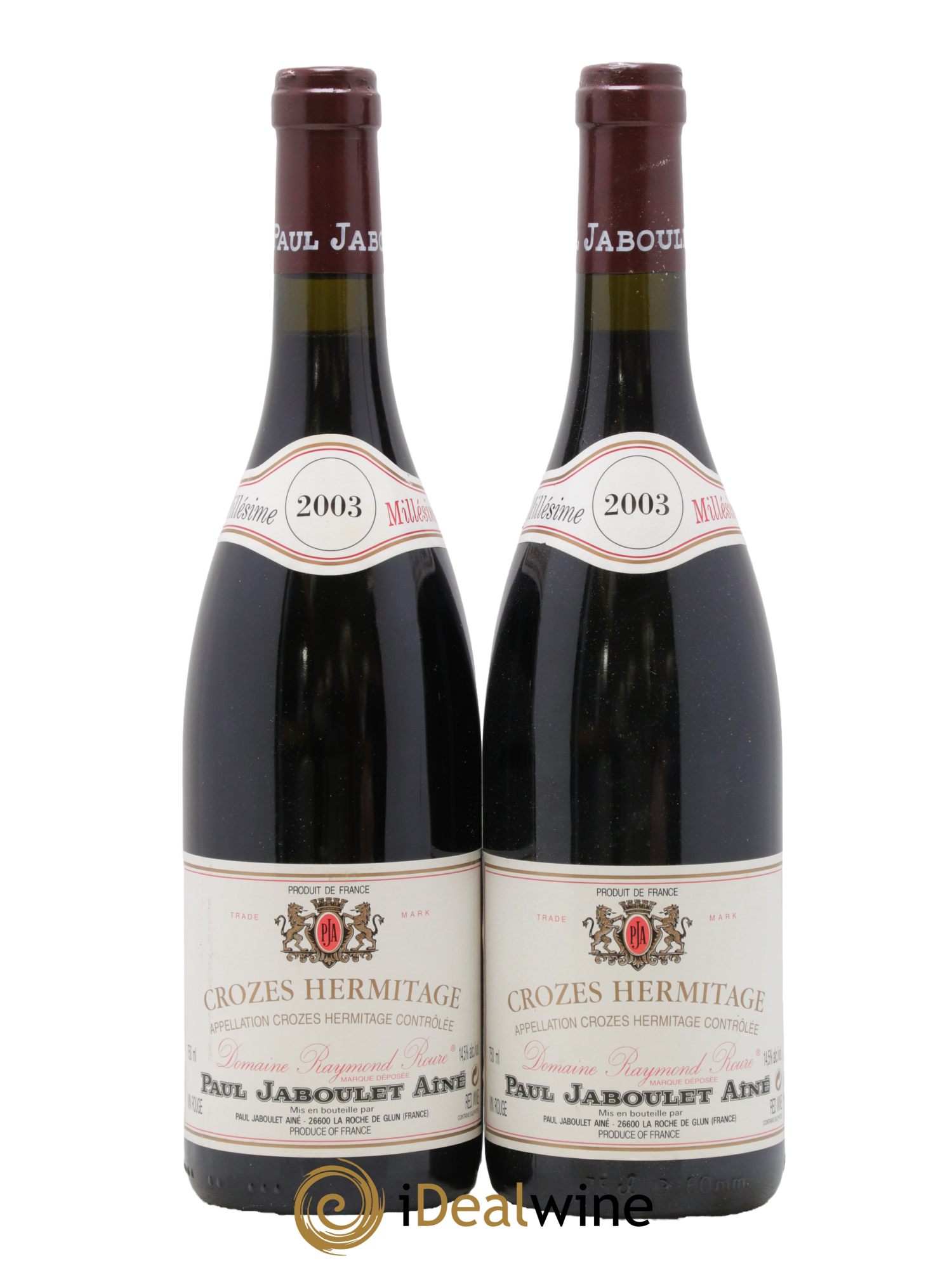 Crozes-Hermitage Domaine de Roure Paul Jaboulet Ainé 2003 - Lot of 2 bottles - 0