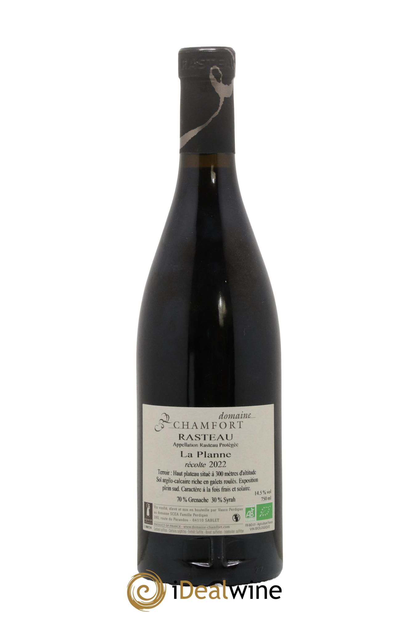 Rasteau La planne Domaine Chamfort 2022 - Posten von 1 Flasche - 1