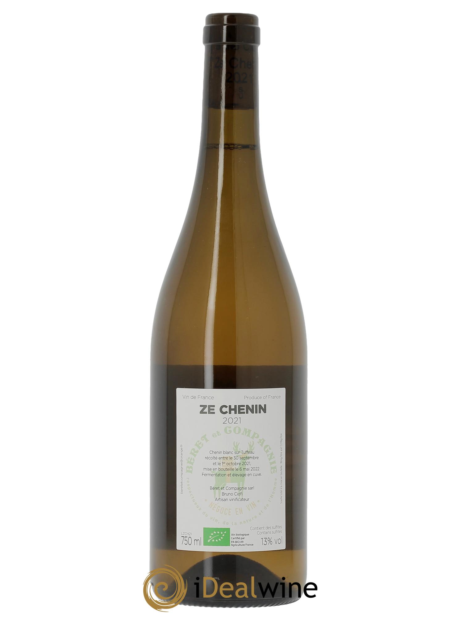 Vin de France Ze Chenin Béret et Compagnie - Bruno Ciofi  2021 - Lot de 1 bouteille - 1