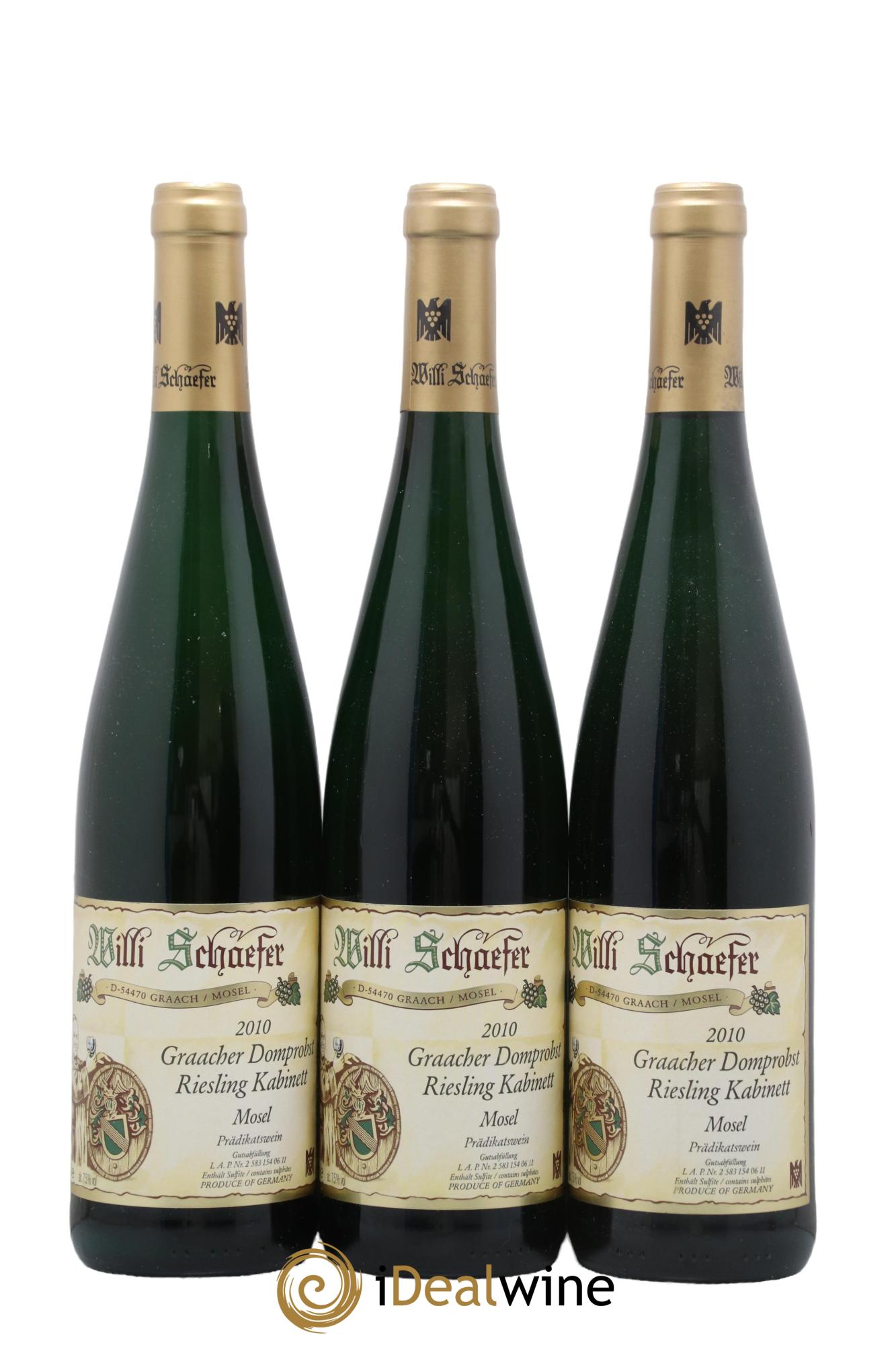 Riesling Willi Schaefer Graacher Domprobst Kabinett 2010 - Lot de 3 bouteilles - 0