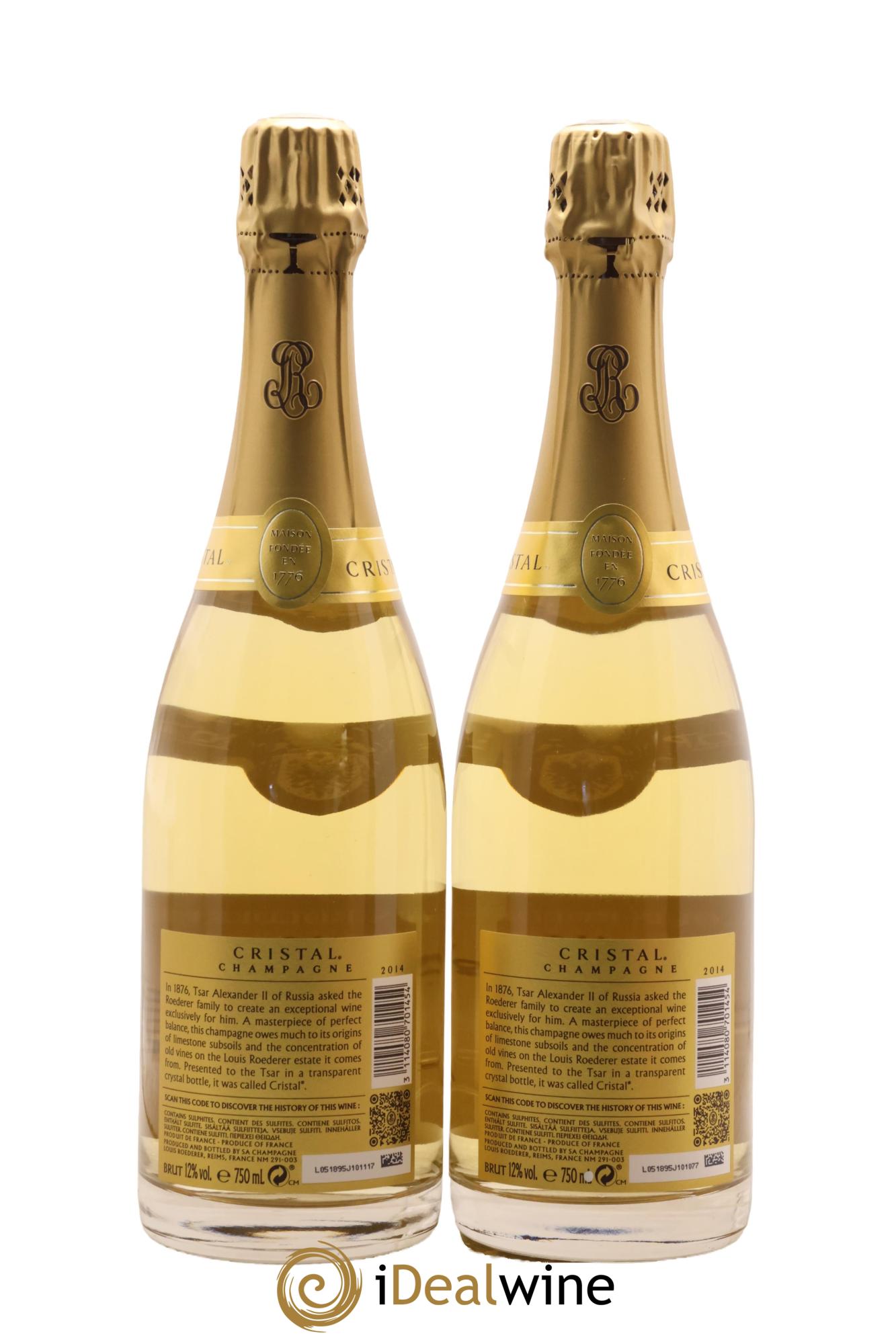 Cristal Louis Roederer 2014 - Lotto di 2 bottiglie - 1