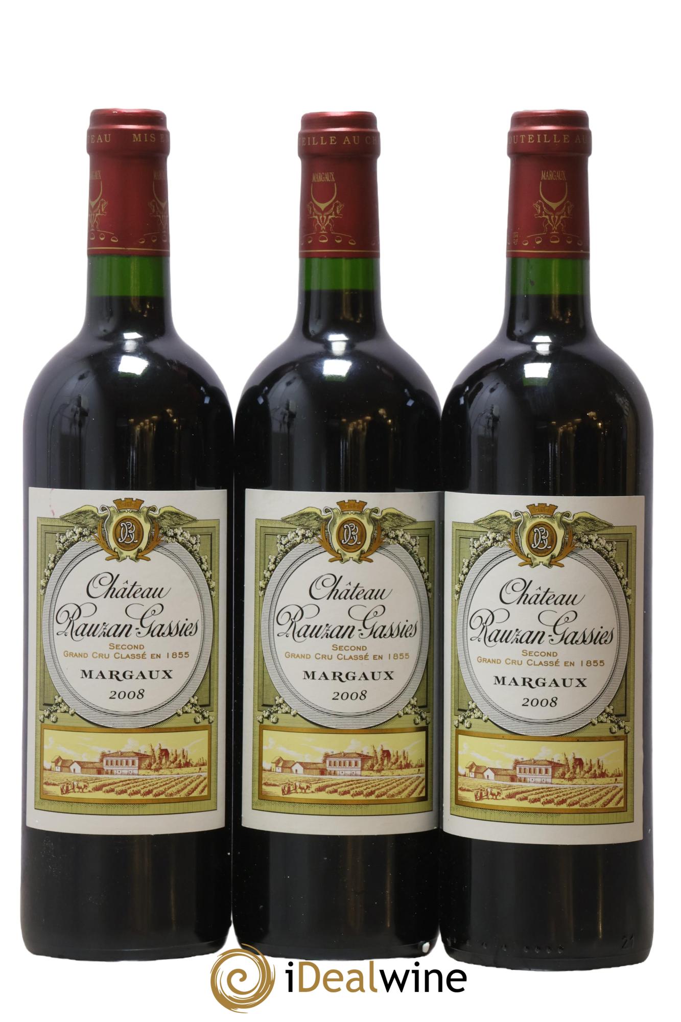Château Rauzan-Gassies 2ème Grand Cru Classé 2008 - Lot de 3 bouteilles - 0