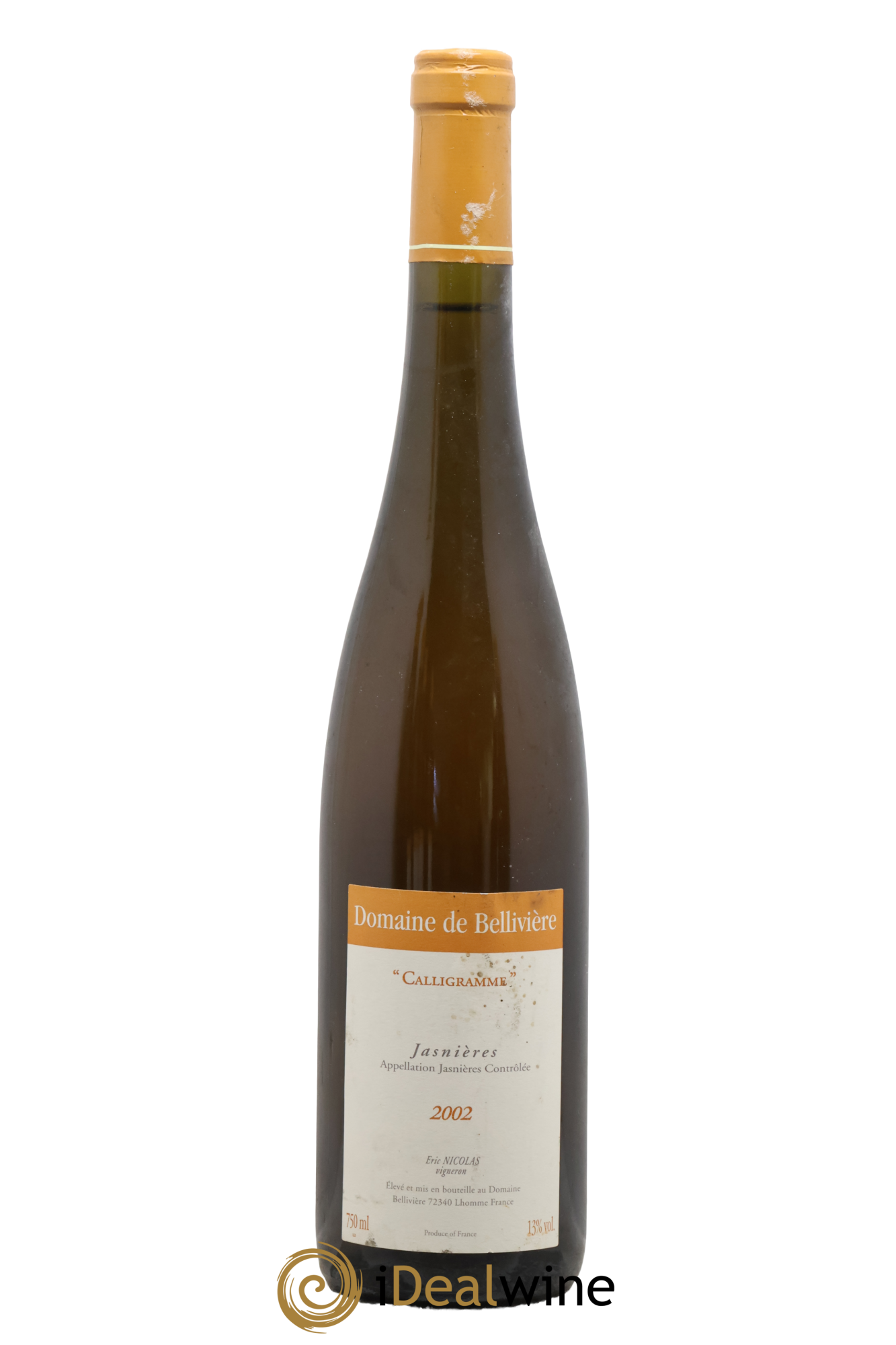 Jasnières Calligramme Domaine de Bellivière 2002 - Lot de 1 bouteille - 0