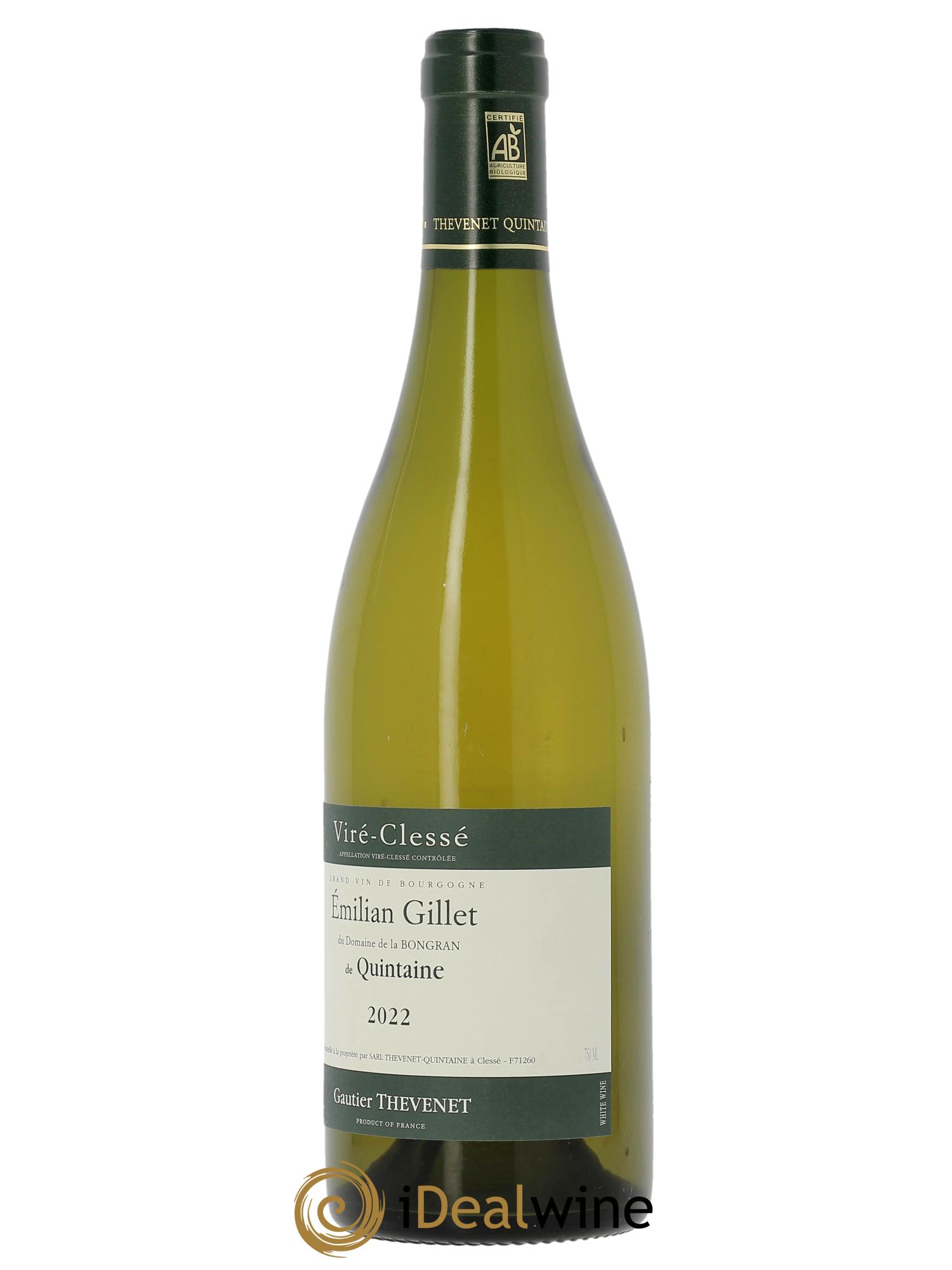 Viré-Clessé Quintaine Domaine de la Bongran (J.Thevenet)  2022 - Posten von 1 Flasche - 1