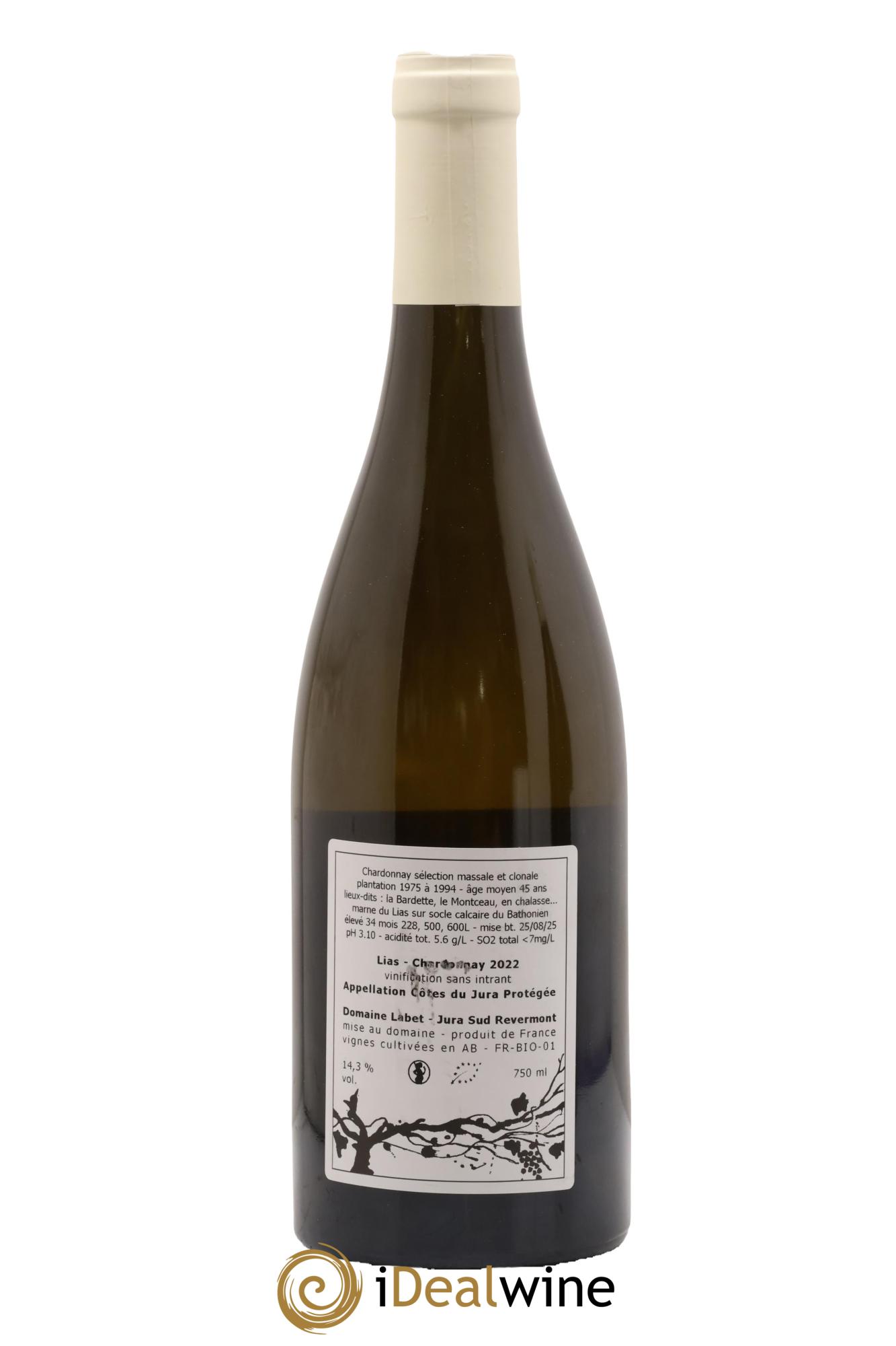 Côtes du Jura Chardonnay Lias Romain - Julien - Charline Labet 2022 - Lotto di 1 bottiglia - 1