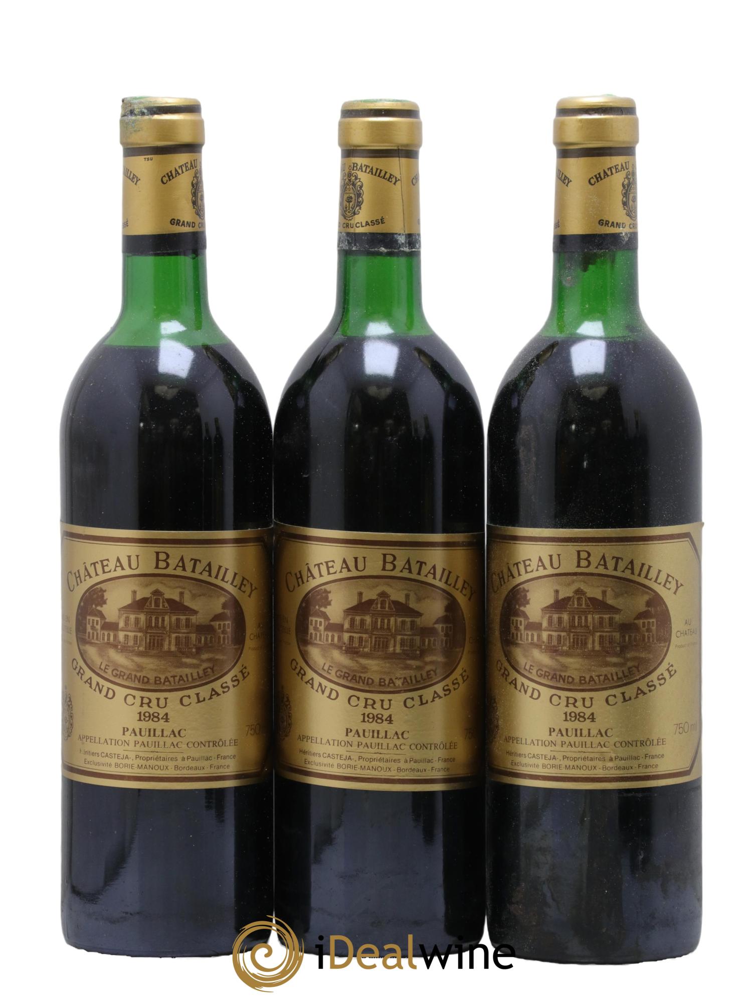 Château Batailley 5ème Grand Cru Classé 1984 - Lot de 3 bouteilles - 0