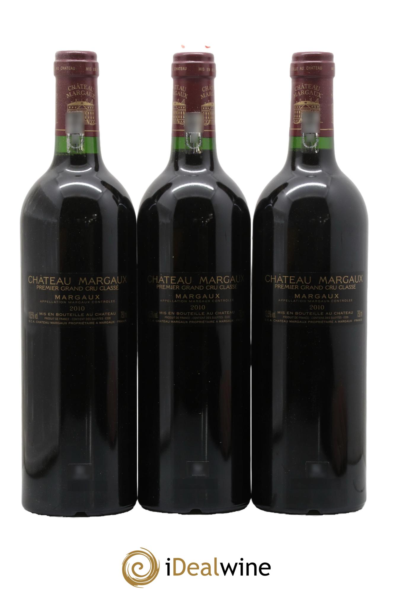 Château Margaux 1er Grand Cru Classé 2010 - Lot de 3 bouteilles - 1