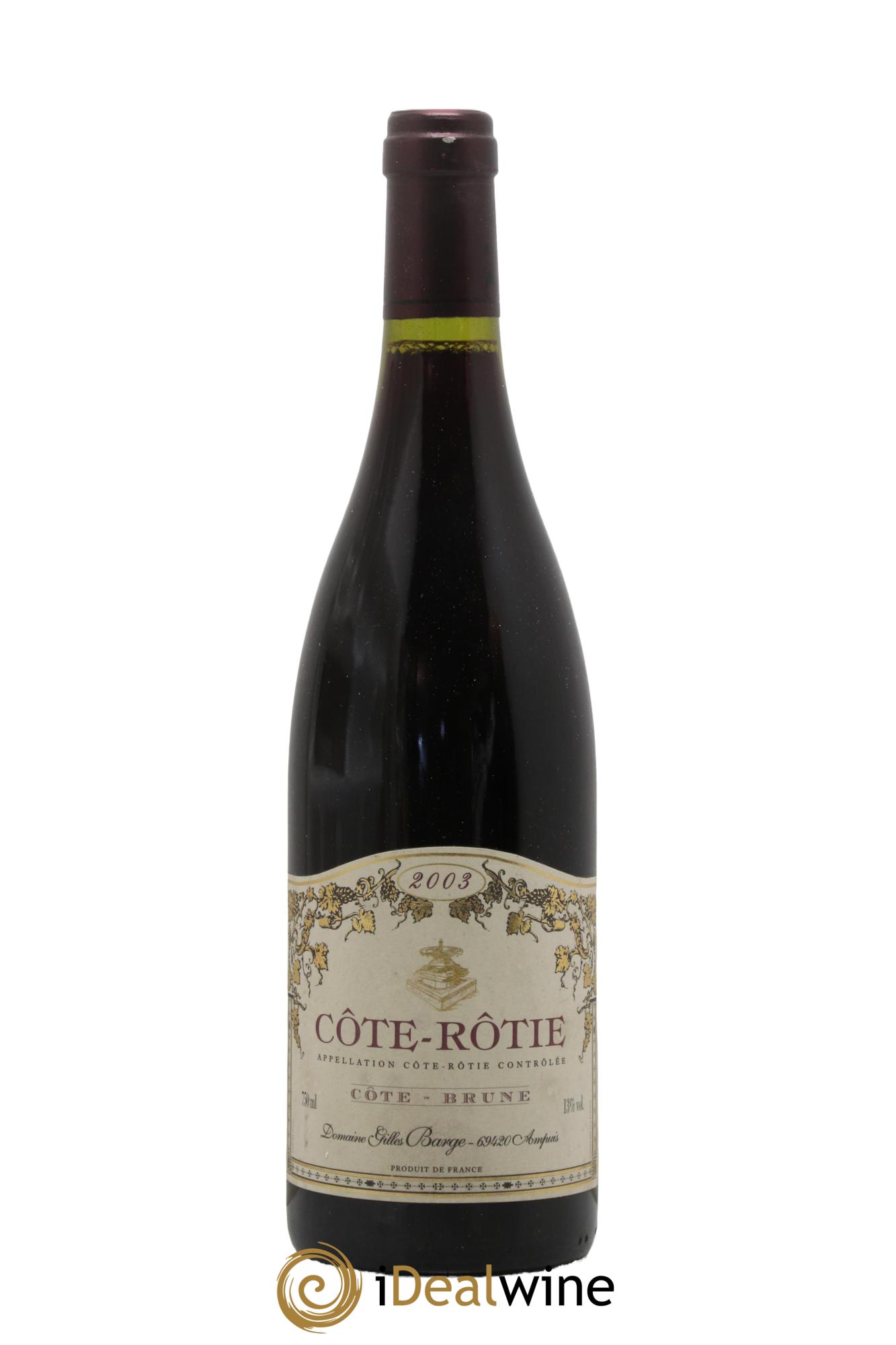 Côte-Rôtie Côte Brune Domaine Gilles Barge 2003 - Lot de 1 bouteille - 0