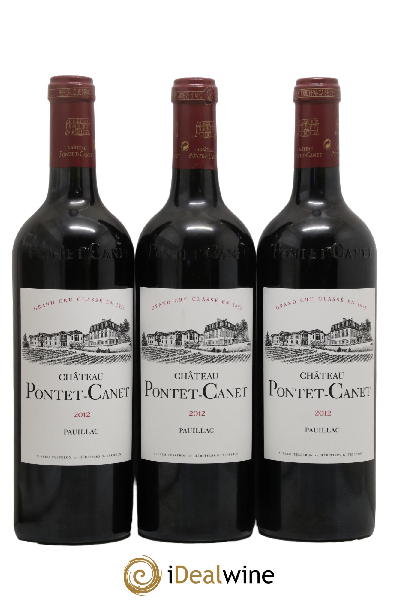 Château Pontet Canet 5ème Grand Cru Classé 2012 - Lot of 3 bottles - 0