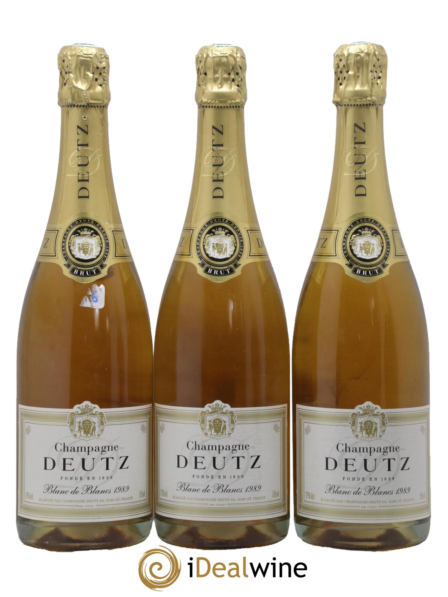 Blanc de Blancs Brut Deutz 1989 - Lot de 3 bouteilles - 0