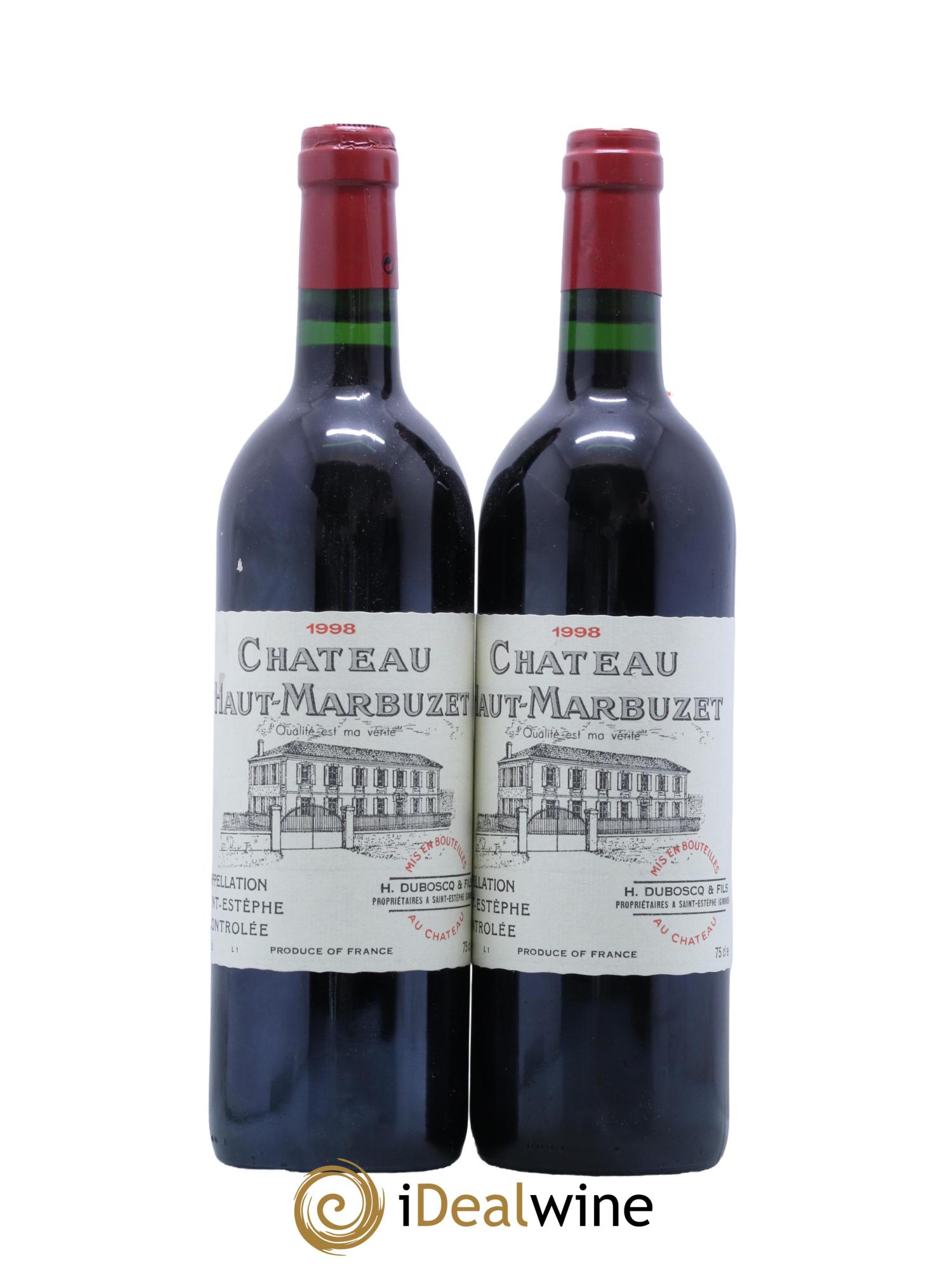 Château Haut Marbuzet 1998 - Lot de 2 bouteilles - 0