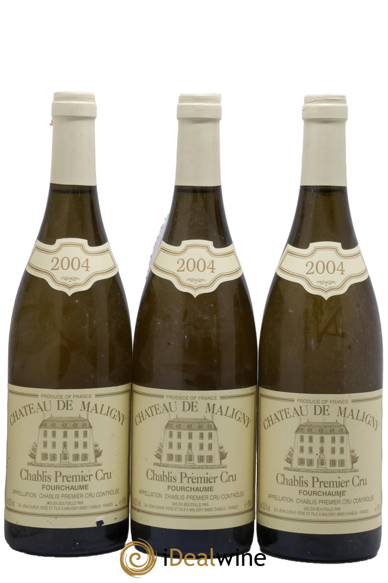 Chablis 1er Cru Fourchaume Château de Maligny 2004 - Lot of 3 bottles - 0