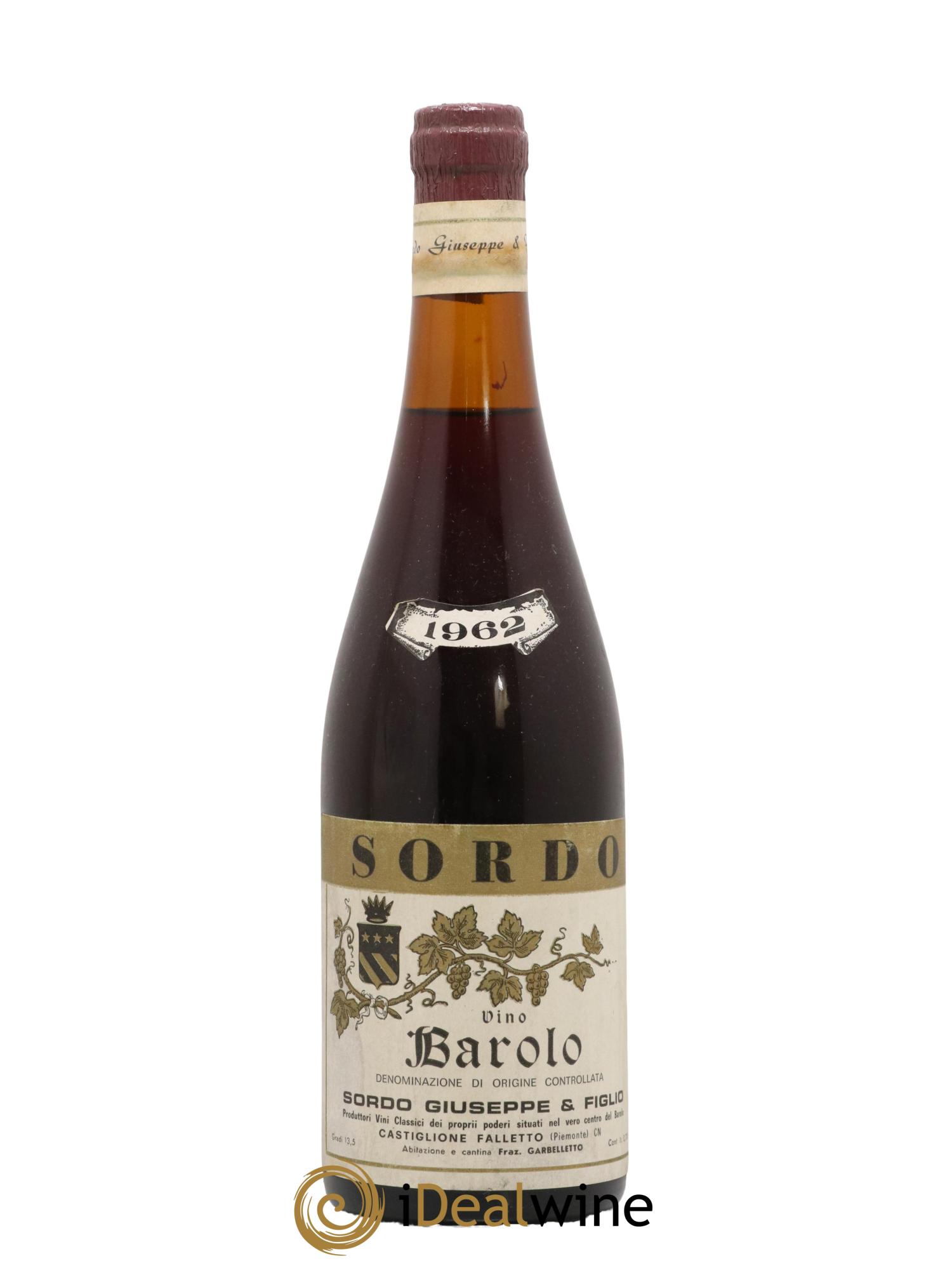 Barolo Giuseppe Sordo 1962 - Lot de 1 bouteille - 0