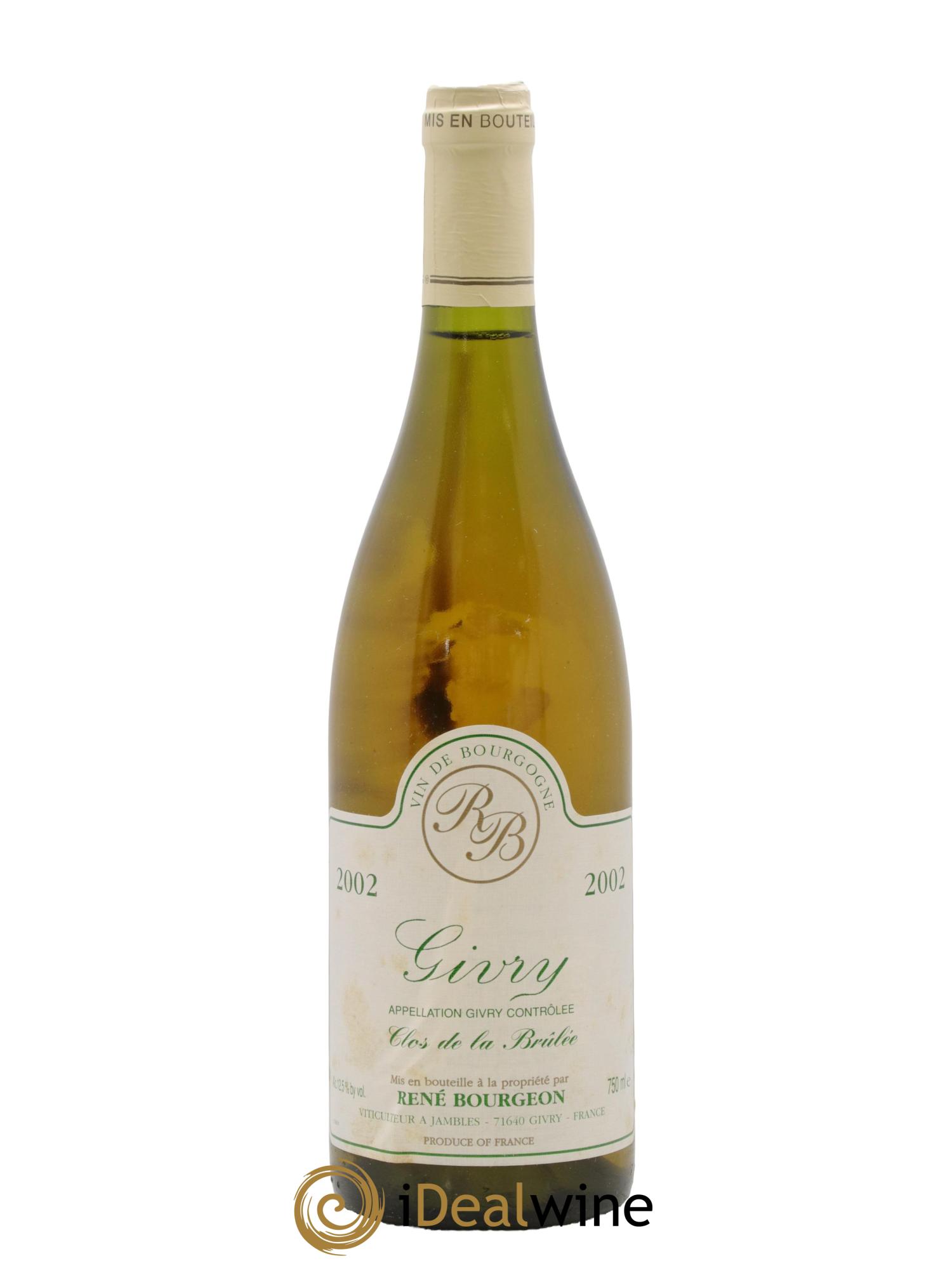 Givry Clos de la Brulée René Bourgeon 2002 - Lot de 1 bouteille - 0