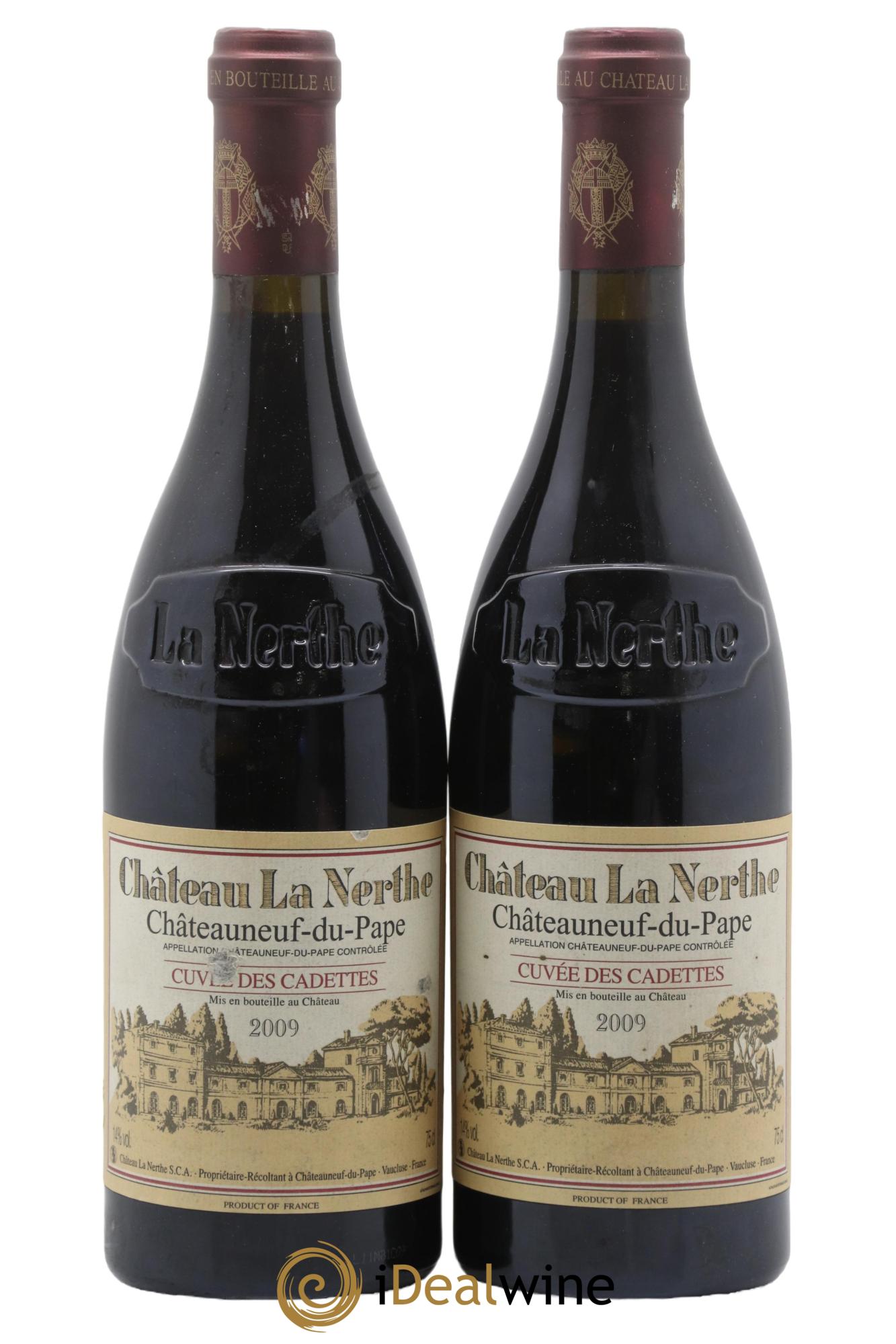 Châteauneuf-du-Pape Château La Nerthe Cuvée des Cadettes Famille Richard 2009 - Lot of 2 bottles - 0
