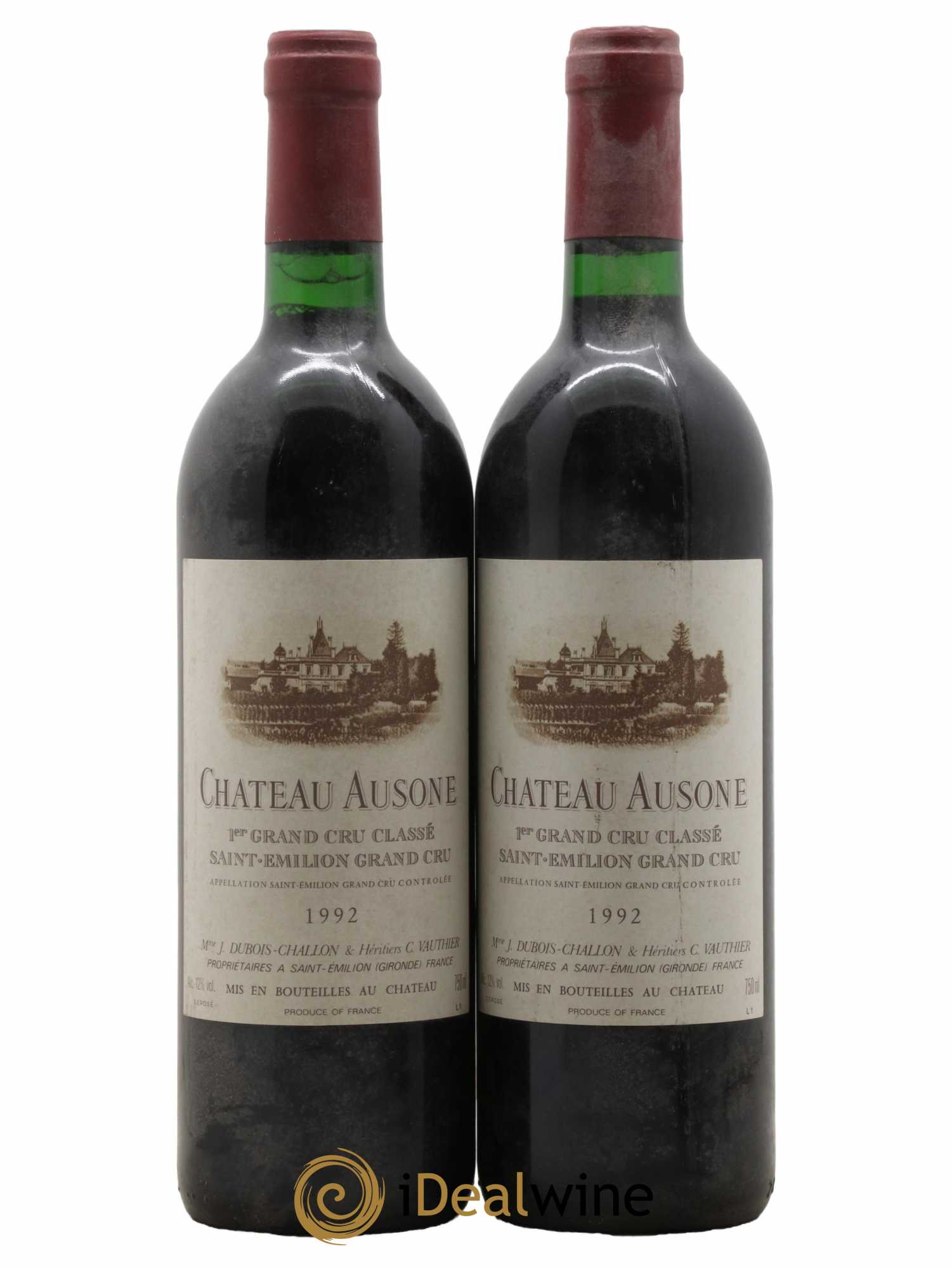 Château Ausone 1er Grand Cru Classé A 1992 - Lot de 2 bouteilles - 0