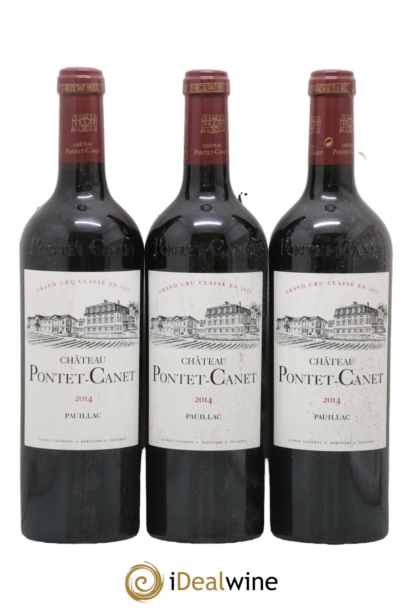 Château Pontet Canet 5ème Grand Cru Classé 2014 - Lot de 3 bouteilles - 0