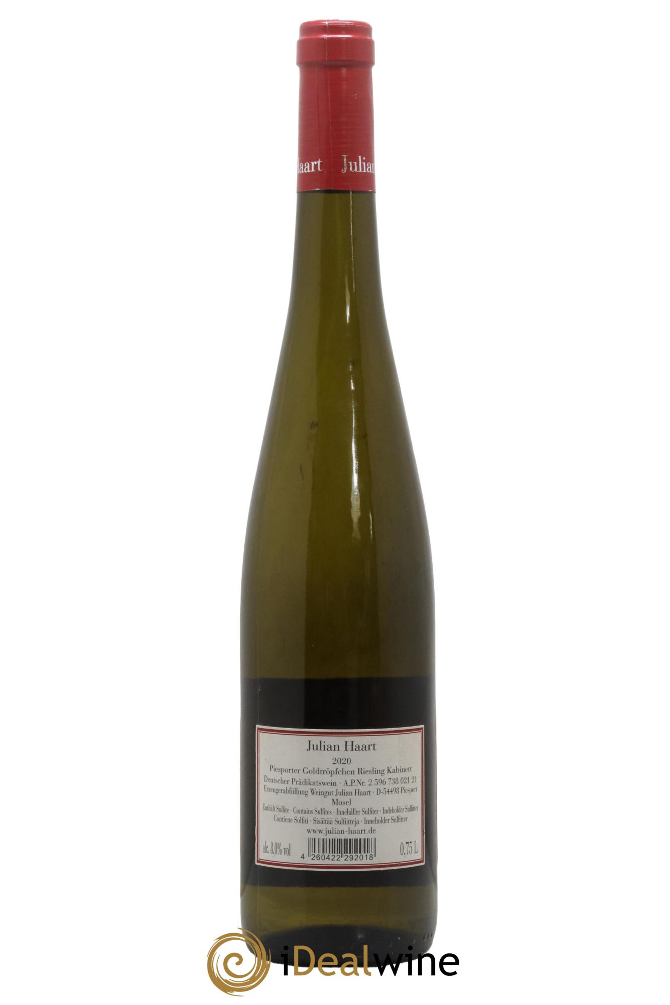 Allemagne Mosel-Saar Piersporter Goldtröpfchen Riesling Kabinett Julian Haart 2020 - Posten von 1 Flasche - 1