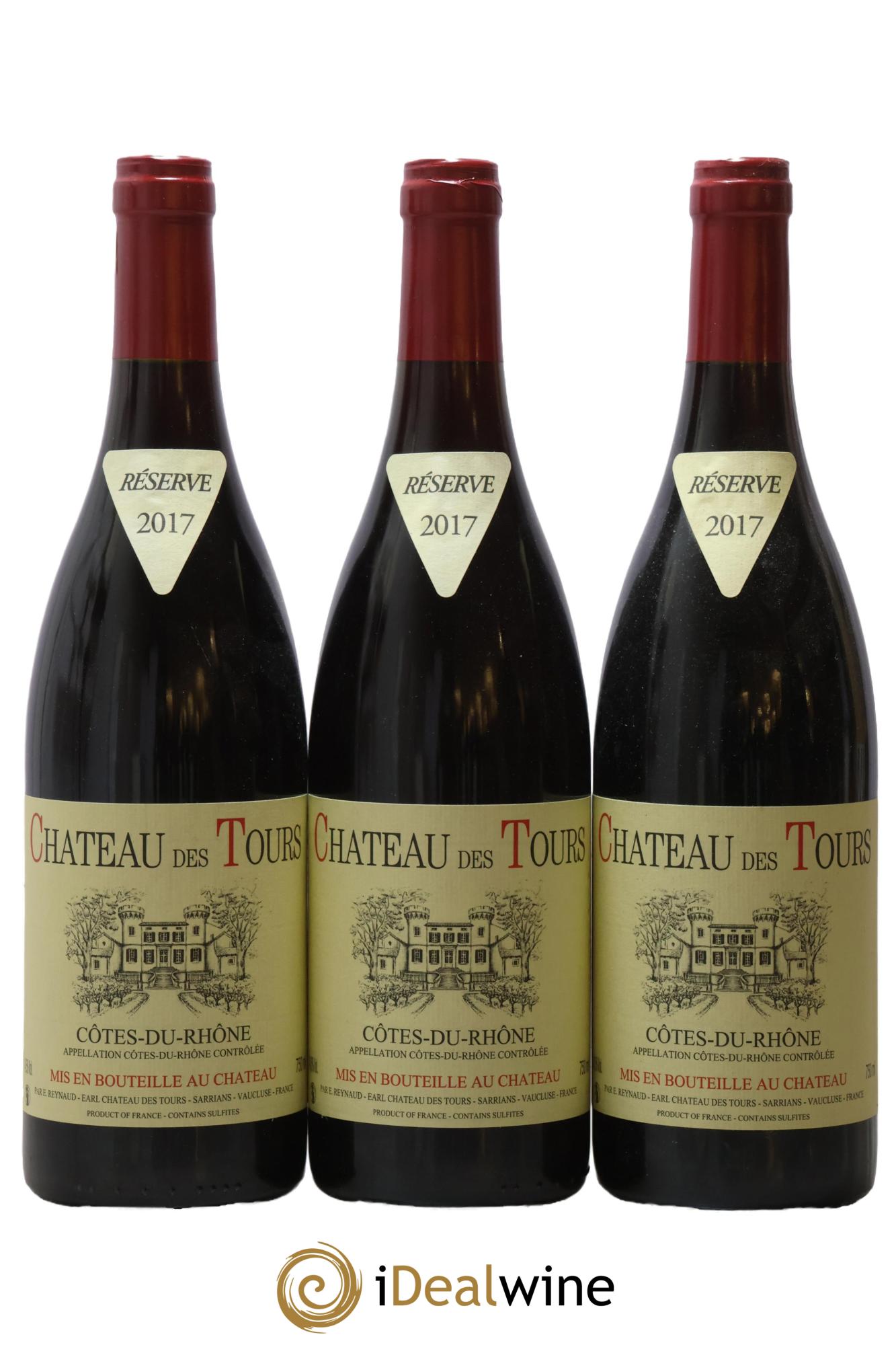 Côtes-du-Rhône Château des Tours Emmanuel Reynaud 2017 - Lot de 3 bouteilles - 0