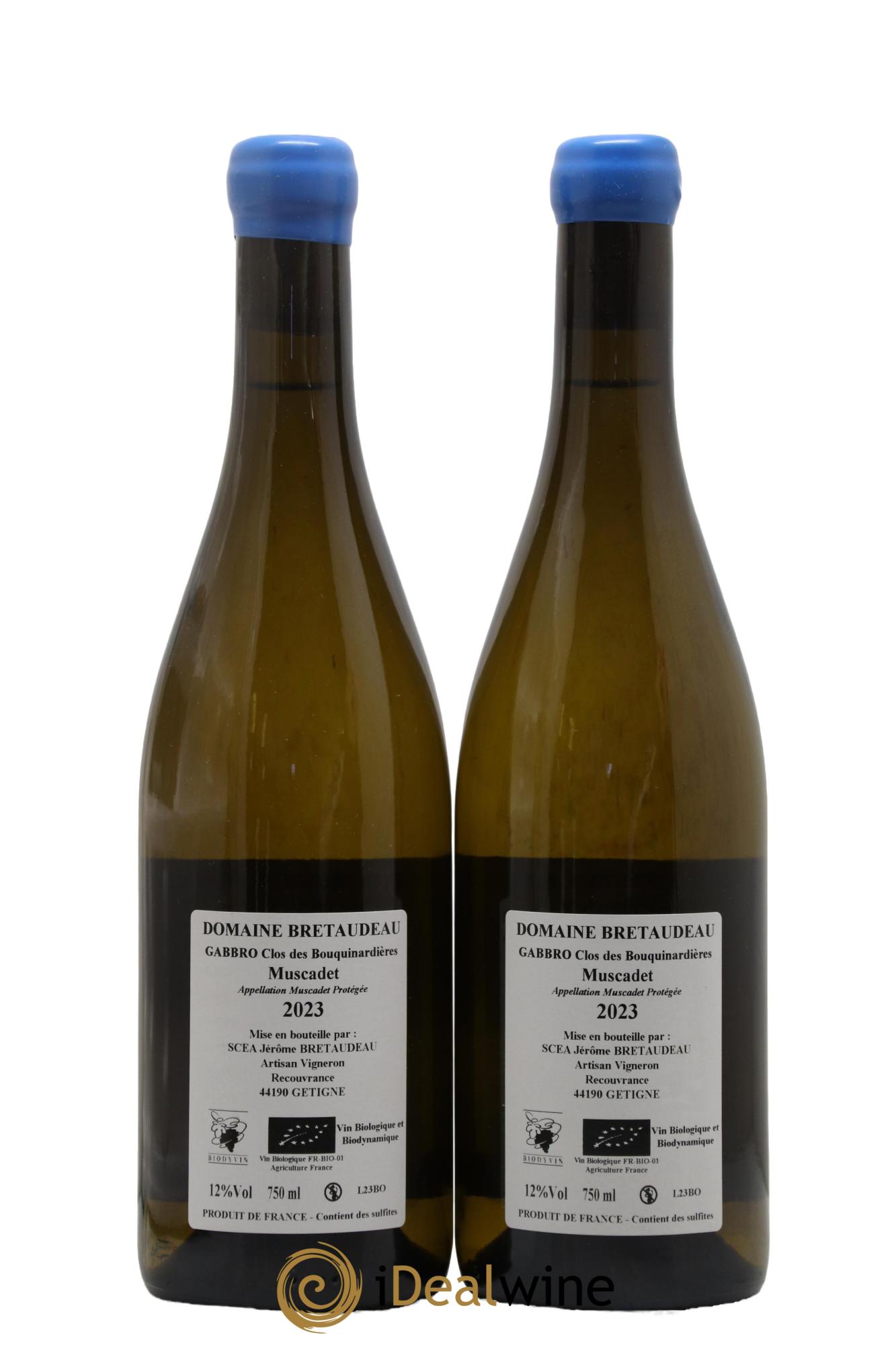 Muscadet-Sèvre-et-Maine Gabbro Clos des Bouquinardières Jérôme Bretaudeau - Domaine de Bellevue 2023 - Lot de 2 bouteilles - 1