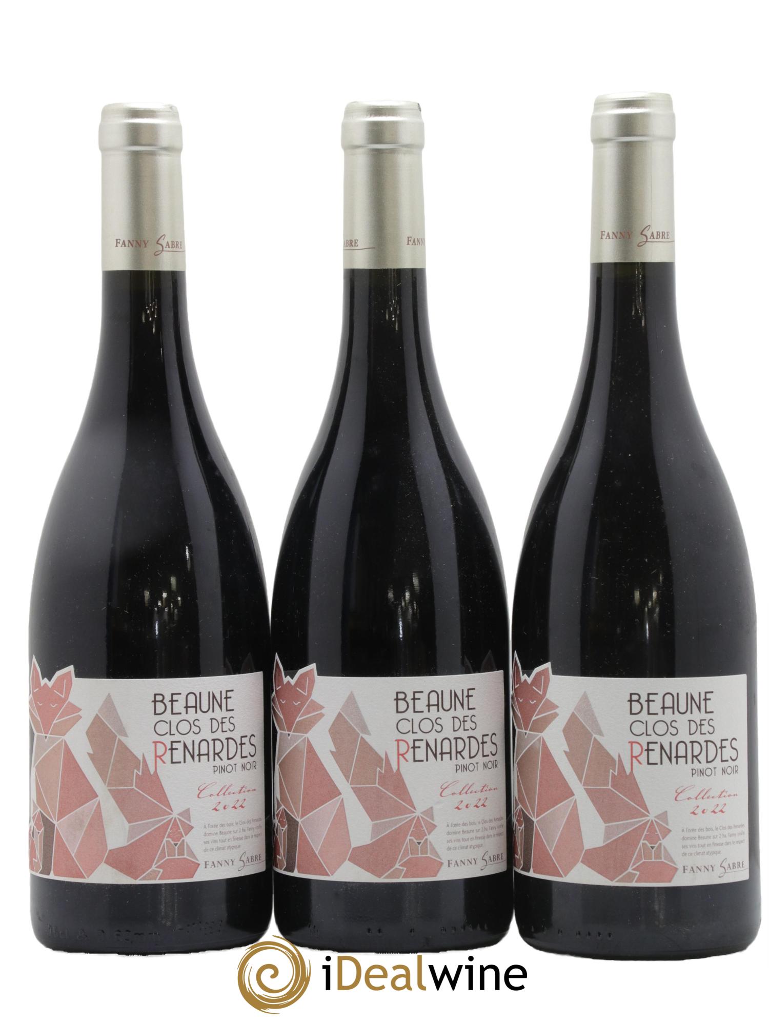 Beaune Clos des Renardes Pinot Noir Fanny Sabre 2022 - Lotto di 3 bottiglie - 0