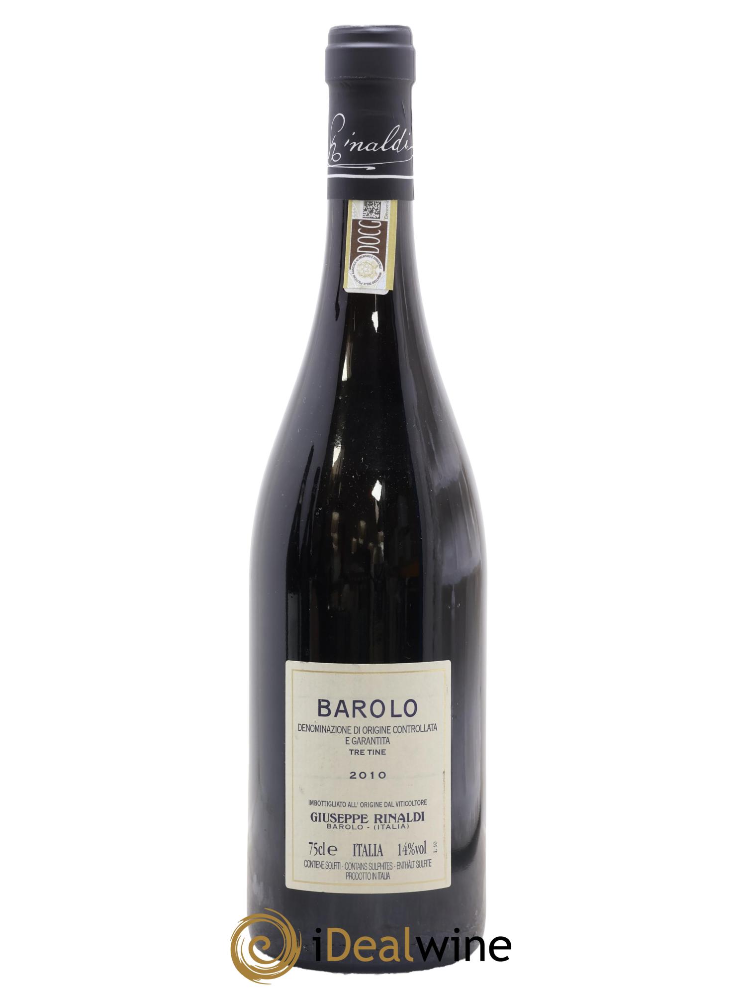 Barolo DOCG Tre Tine Giuseppe Rinaldi 2010 - Lot de 1 bouteille - 1