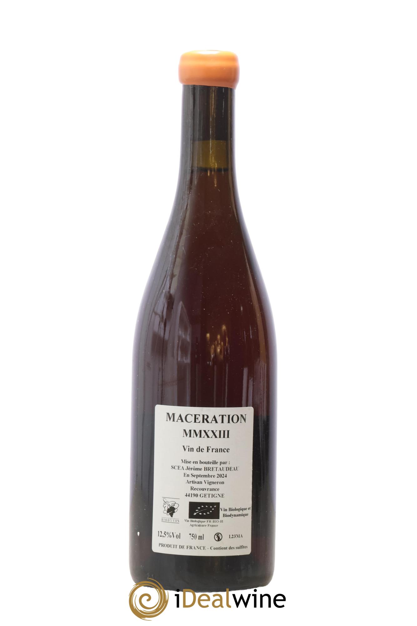 Vin de France Macération Jérôme Bretaudeau - Domaine de Bellevue 2023 - Lot of 1 bottle - 1
