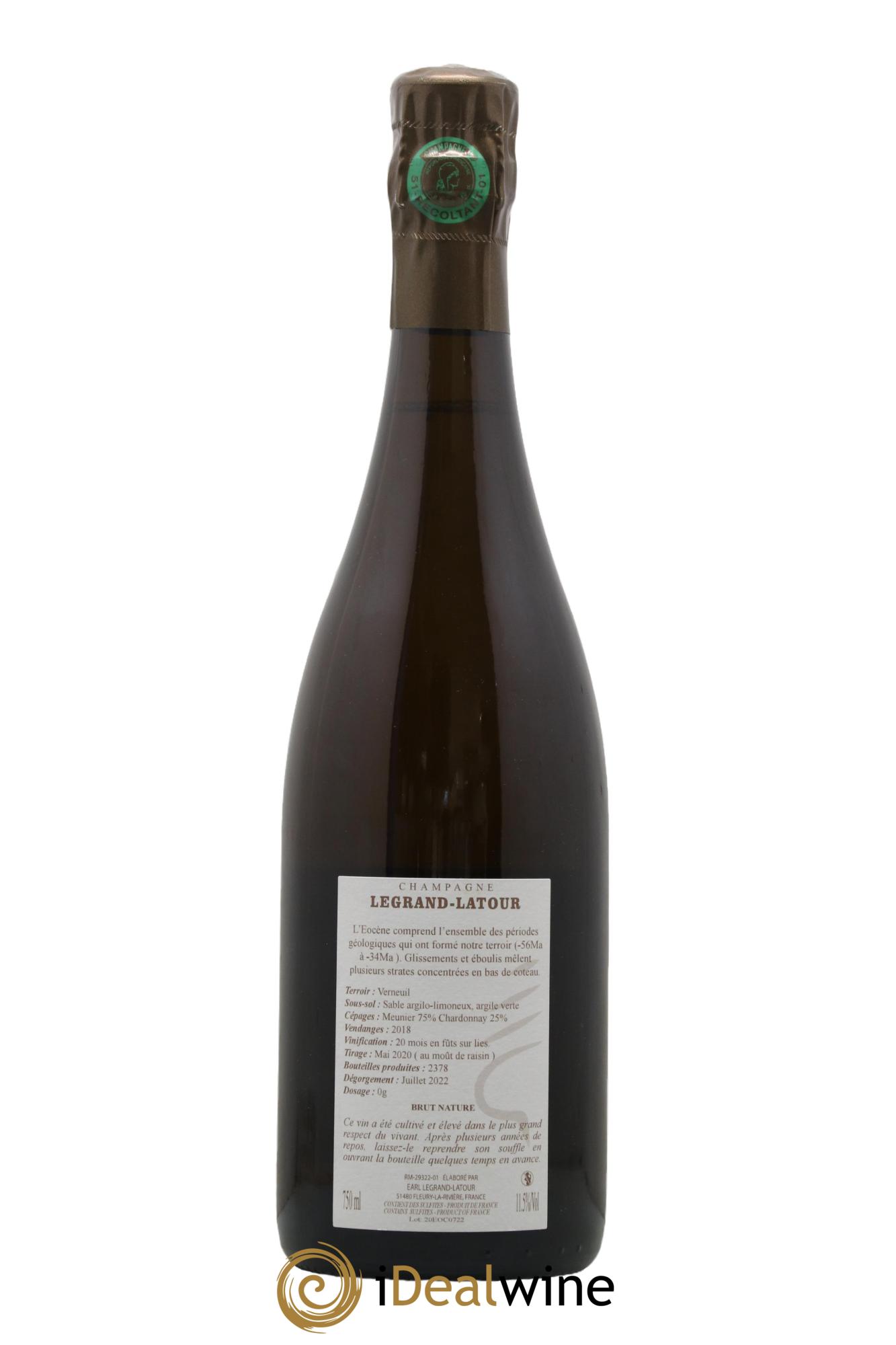 Eocène Brut Nature Legrand Latour 2018 - Lot de 1 bouteille - 1
