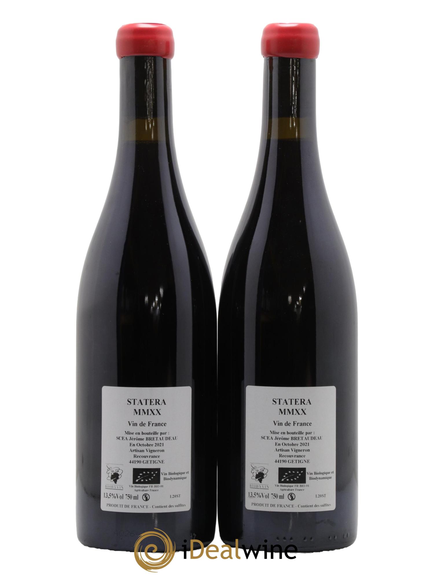 Vin de France Statera Jérôme Bretaudeau - Domaine de Bellevue 2020 - Lot of 2 bottles - 1