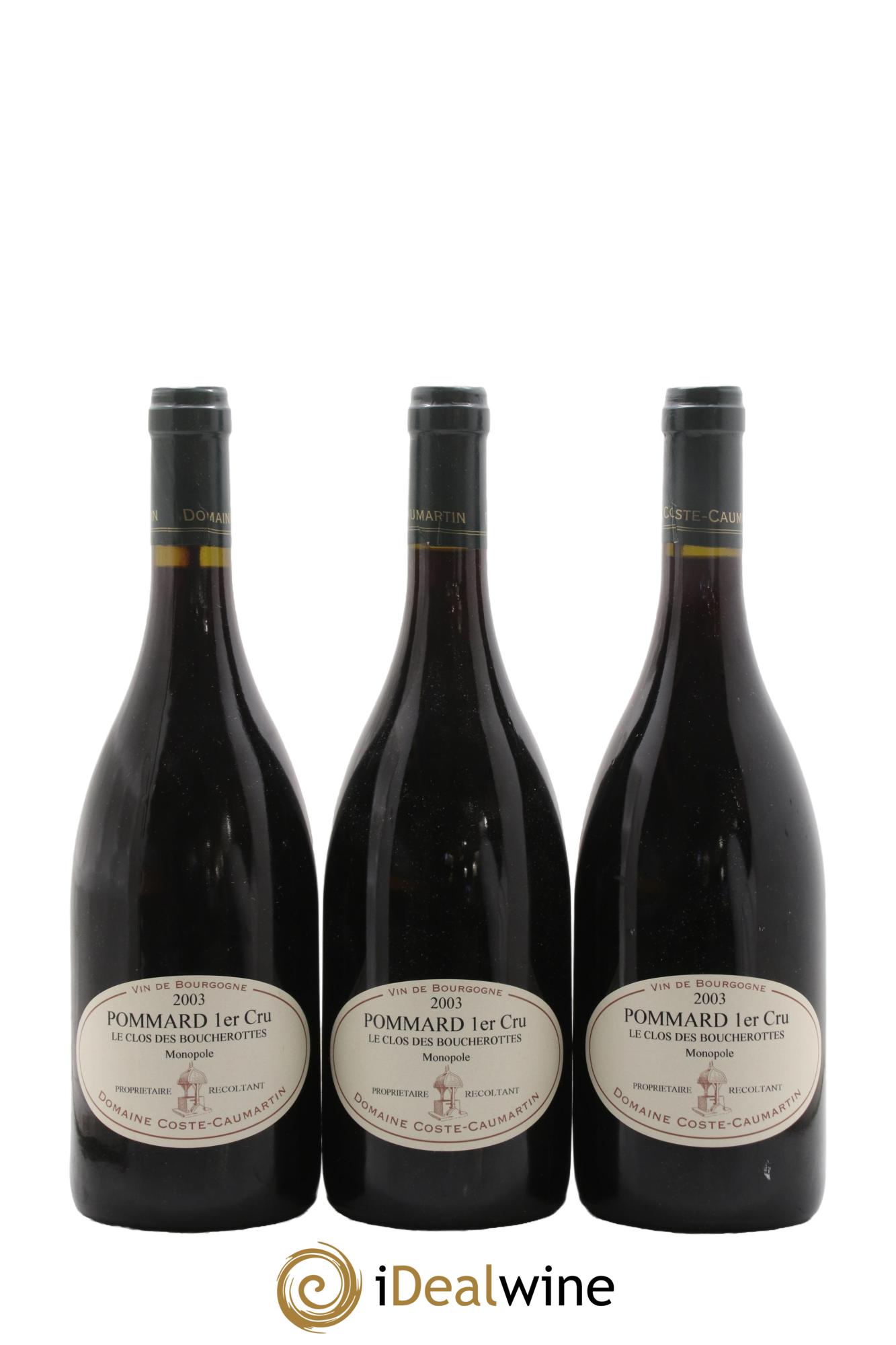 Pommard 1er Cru Clos des Boucherottes Coste-Caumartin 2003 - Lot de 3 bouteilles - 0