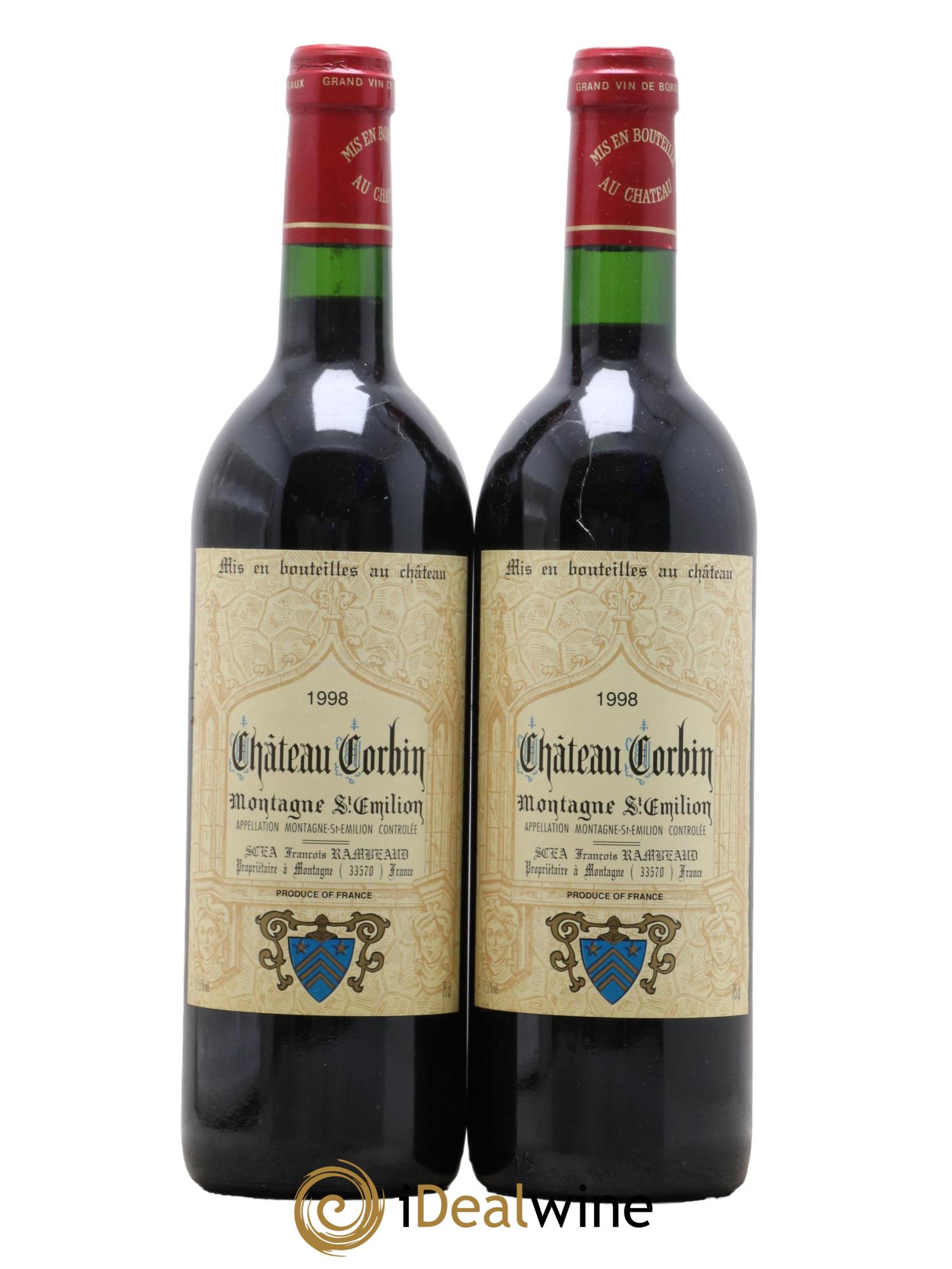 Montagne Saint-Émilion Château Corbin 1998 - Lot de 2 bouteilles - 0