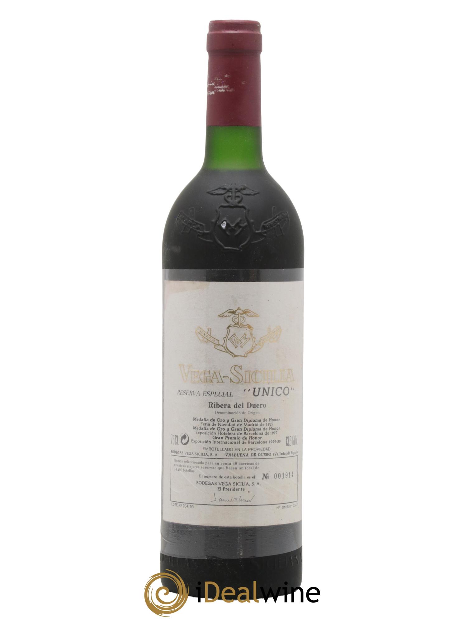 Ribera Del Duero Vega Sicilia Unico Reserva Especial Famille Alvarez Lote N 004/99 - Lot de 1 bouteille - 0