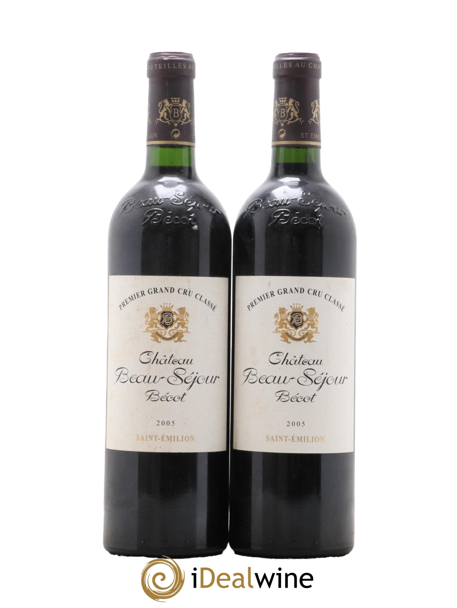 Château Beau-Séjour Bécot 1er Grand Cru Classé B 2005 - Lot de 2 bouteilles - 0