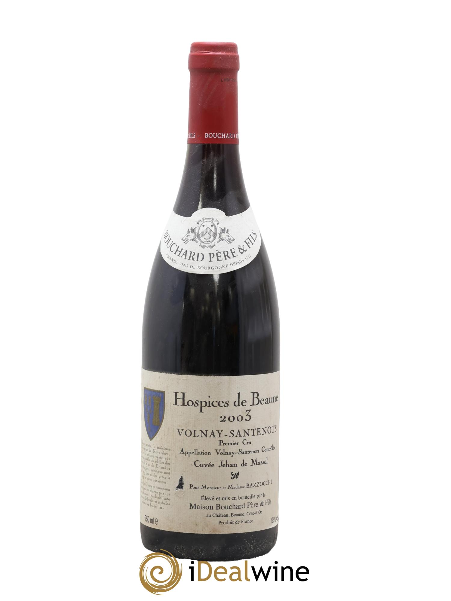Volnay 1er Cru Santenots Cuvee Jehan De Massol Hospices De Beaune Maison Bouchard Pere & Fils 2003 - Posten von 1 Flasche - 0