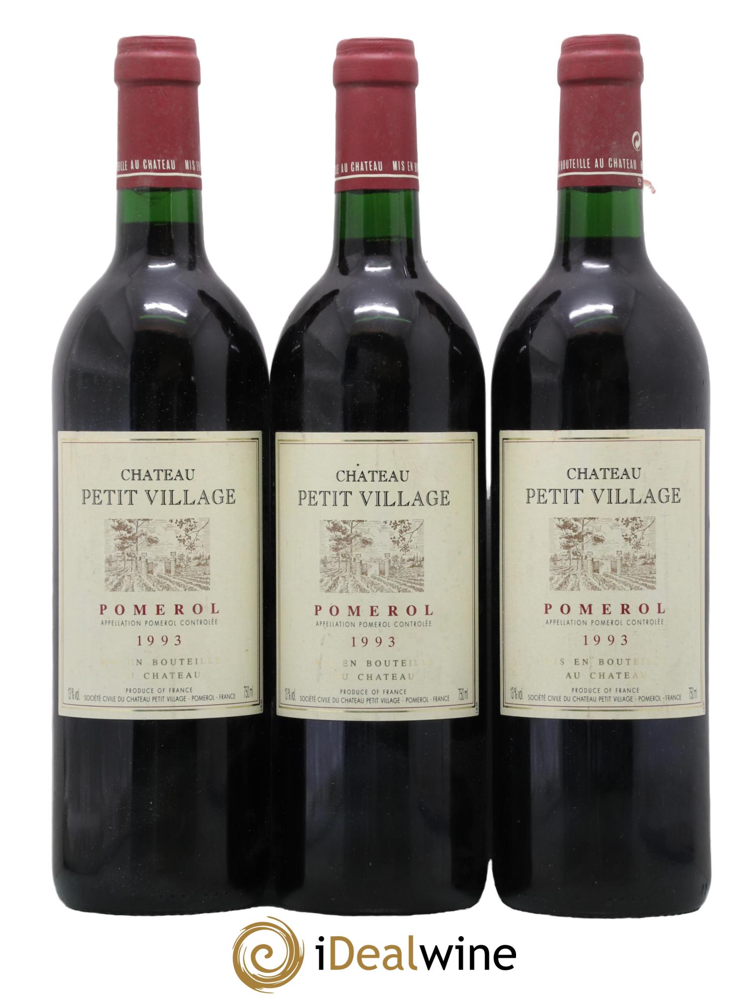 Château Petit Village 1993 - Lot de 3 bouteilles - 0