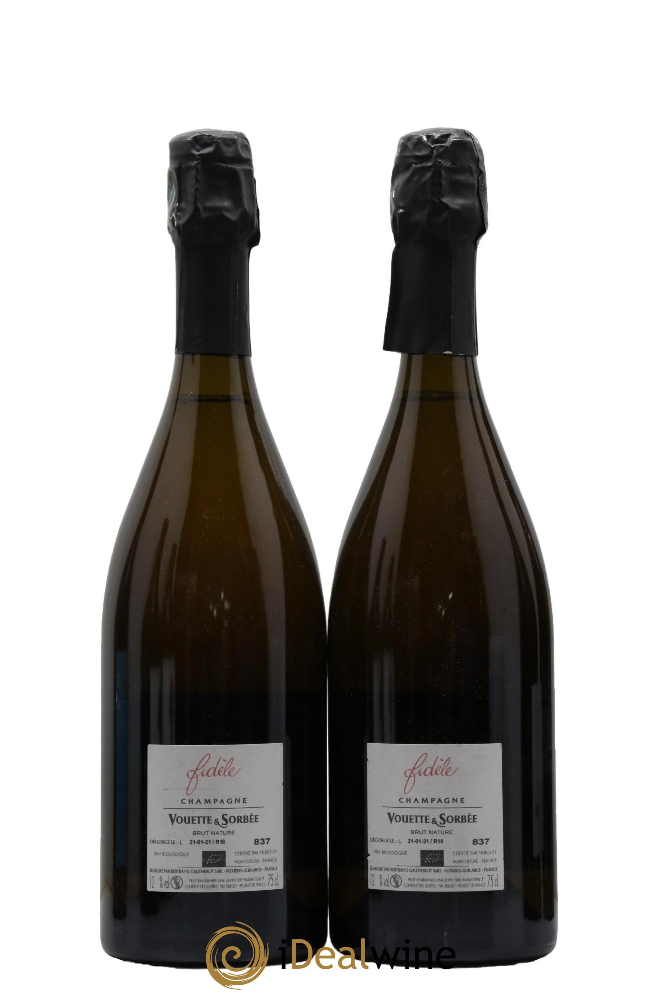 Fidèle Blanc de Noirs Vouette et Sorbée 2018 - Lot de 2 bouteilles - 1