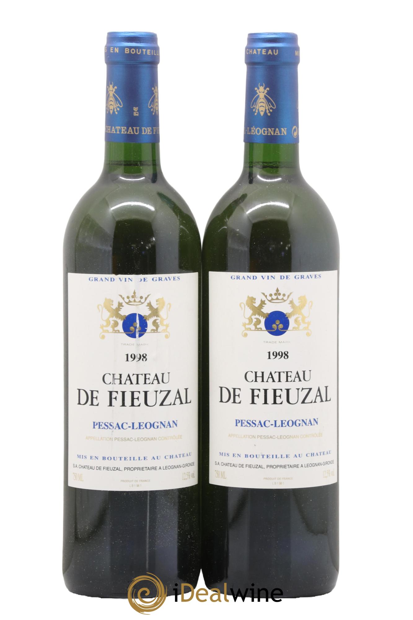 Château de Fieuzal 1998 - Lotto di 2 bottiglie - 0
