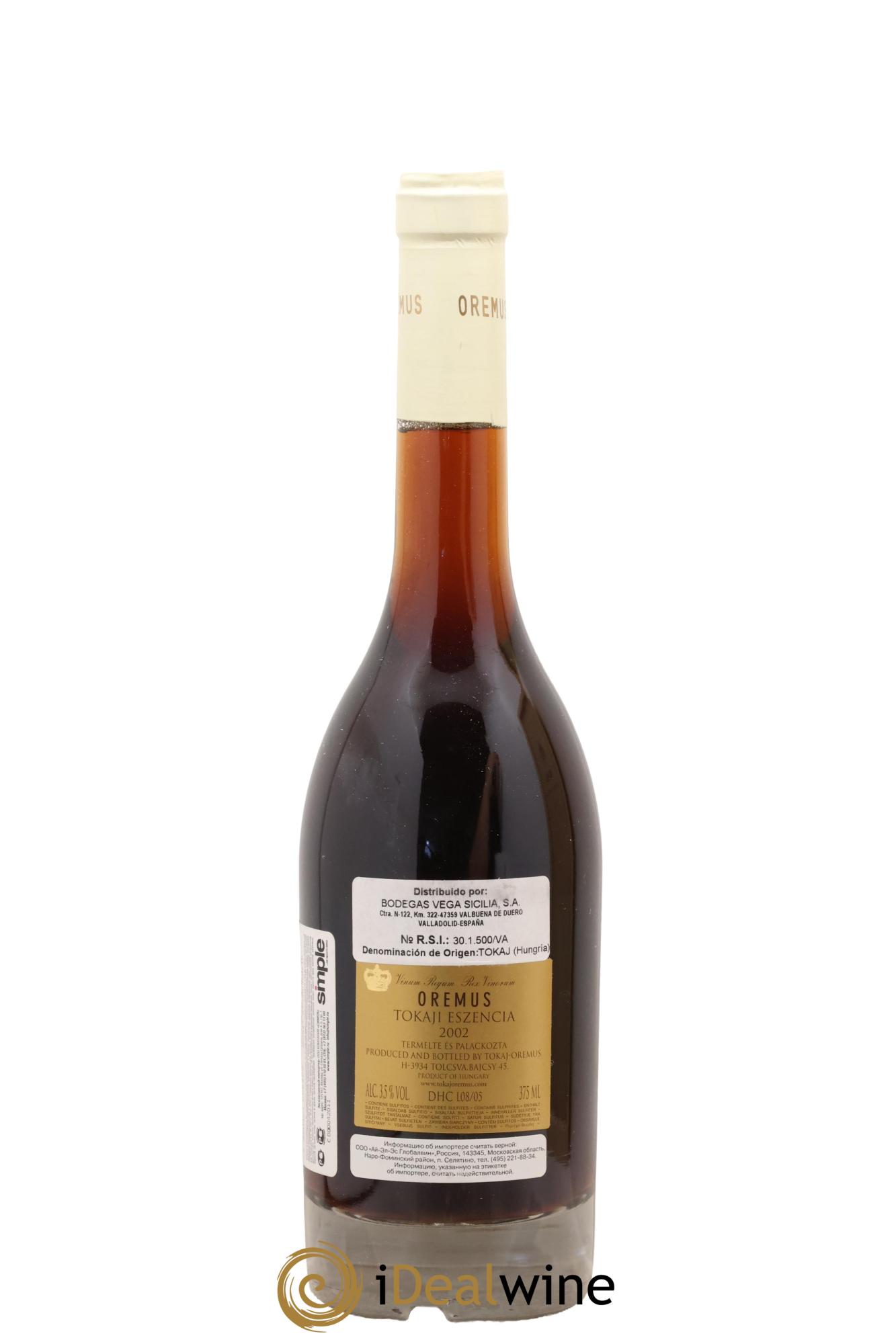Tokaj Aszu Eszencia Oremus by Vega Sicilia 2002 - Lotto di 1 mezza bottiglia - 1