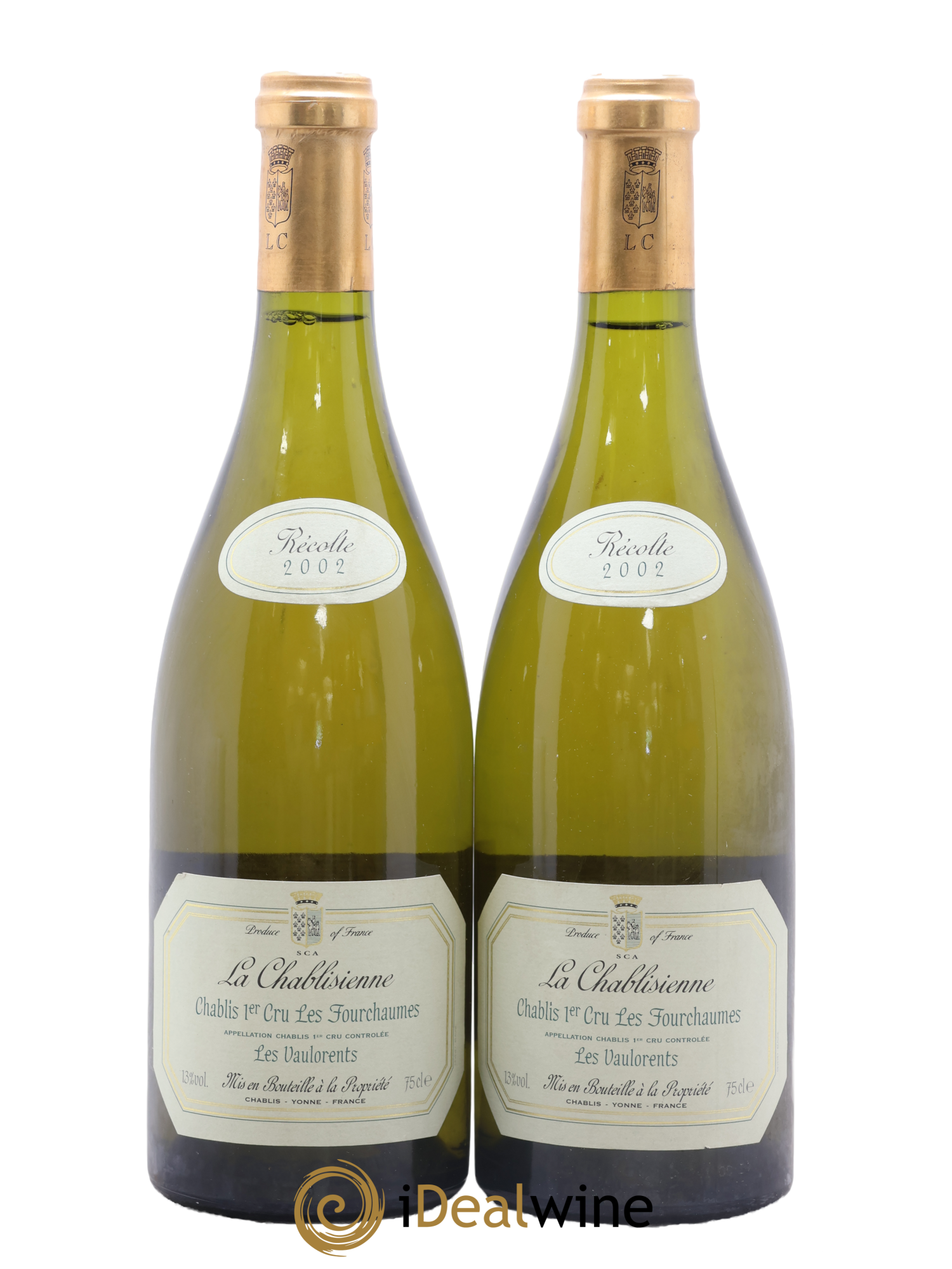 Chablis 1er Cru Fourchaume La Chablisienne Les Vaulorents 2002 - Lotto di 2 bottiglie - 0