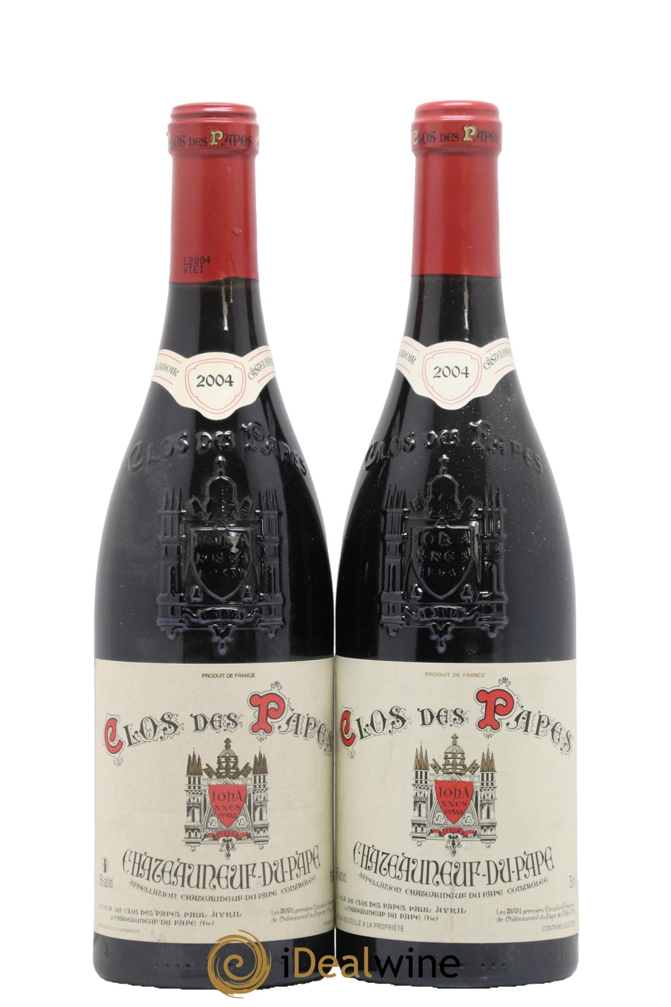 Châteauneuf-du-Pape Clos des Papes - Paul Avril 2004 - Lot de 2 bouteilles - 0