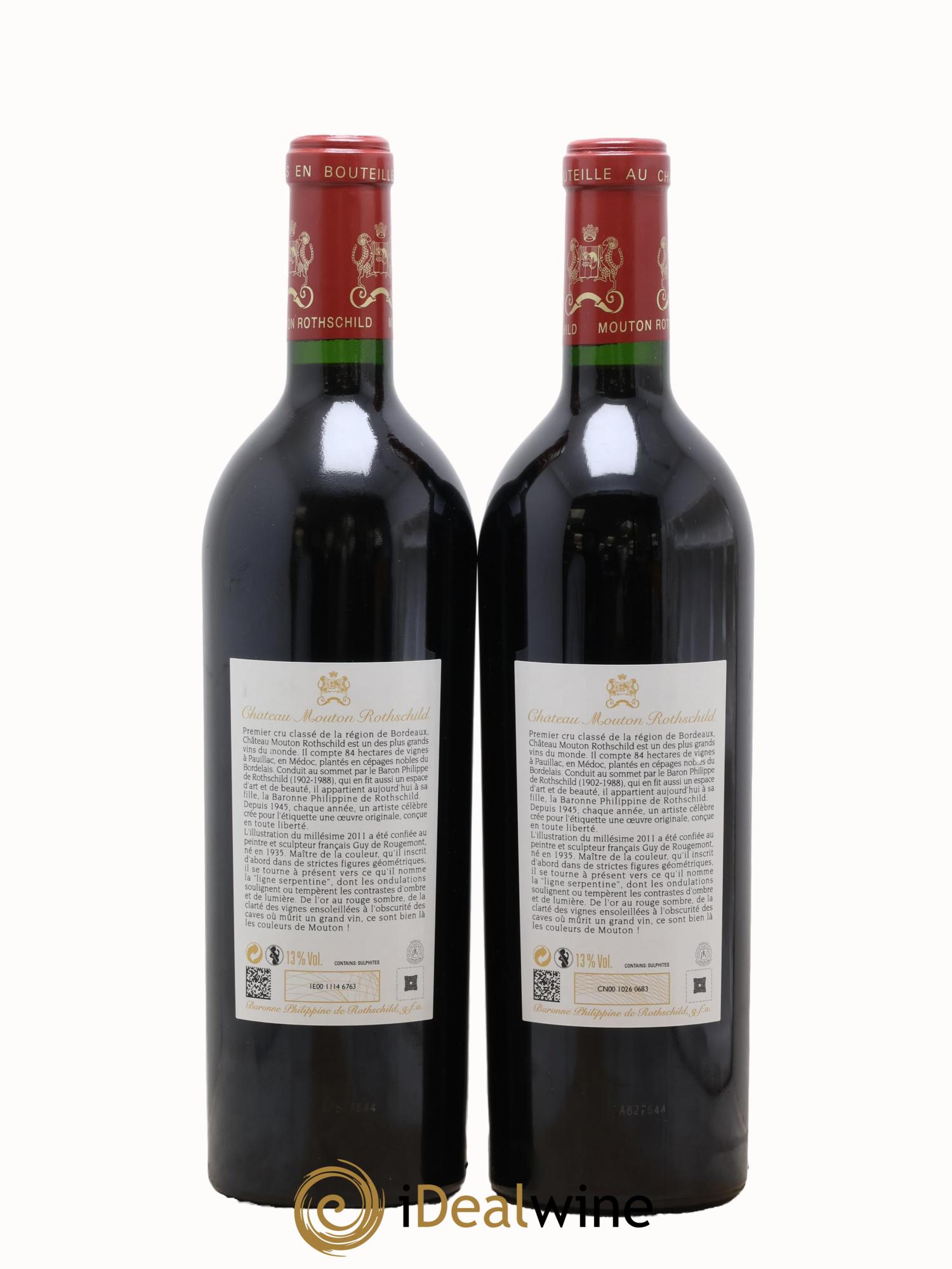 Château Mouton Rothschild 1er Grand Cru Classé 2011 - Lot de 2 bouteilles - 1