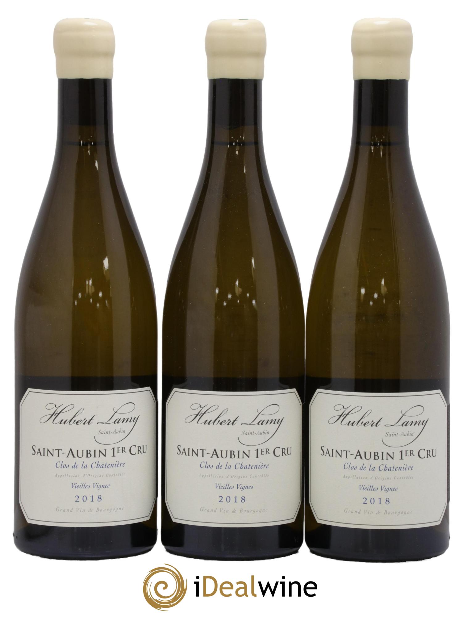 Saint-Aubin 1er Cru Clos de la Chatenière Vieilles Vignes Hubert Lamy 2018 - Lot of 3 bottles - 0
