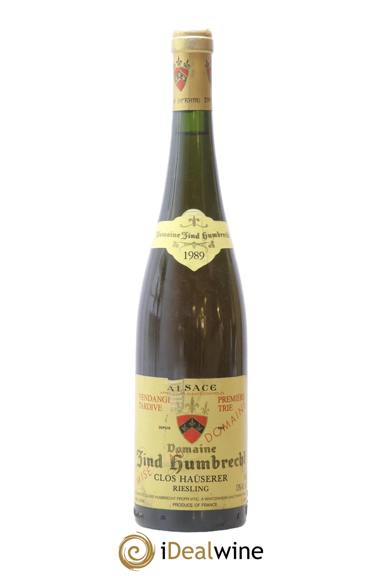 Alsace Riesling Clos Haüserer VendangesTardive Première Trie Zind-Humbrecht 1989 - Lot of 1 bottle - 0