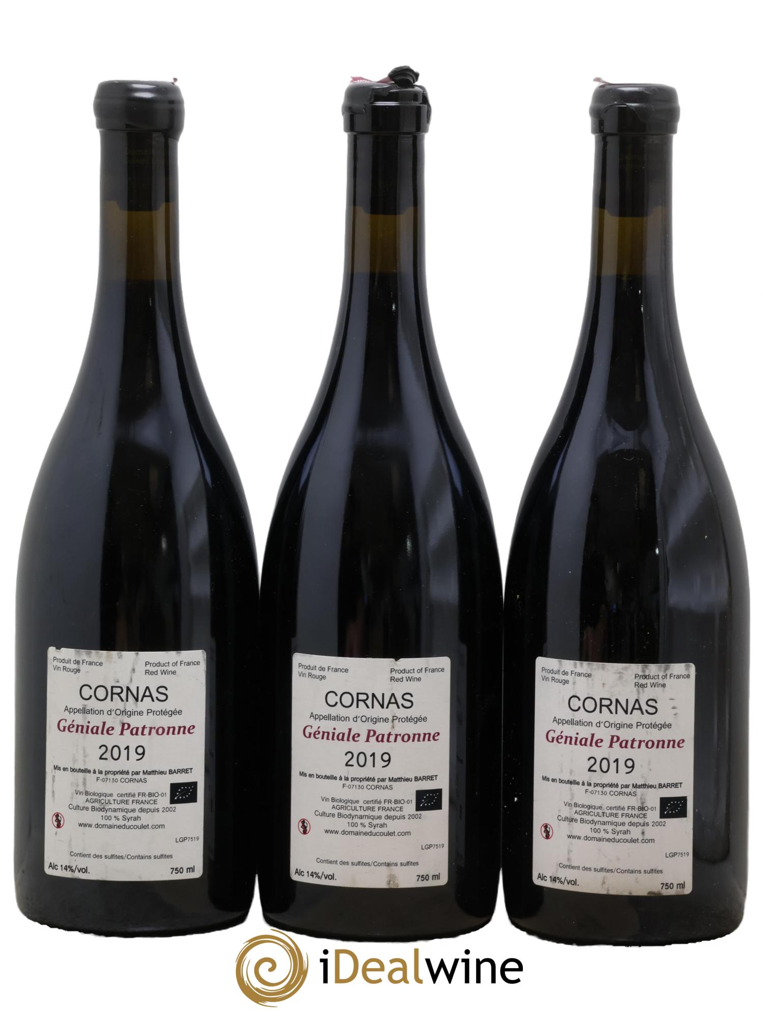 Cornas La Géniale Patronne Coulet (Domaine du) - Matthieu Barret  2019 - Lotto di 3 bottiglie - 1