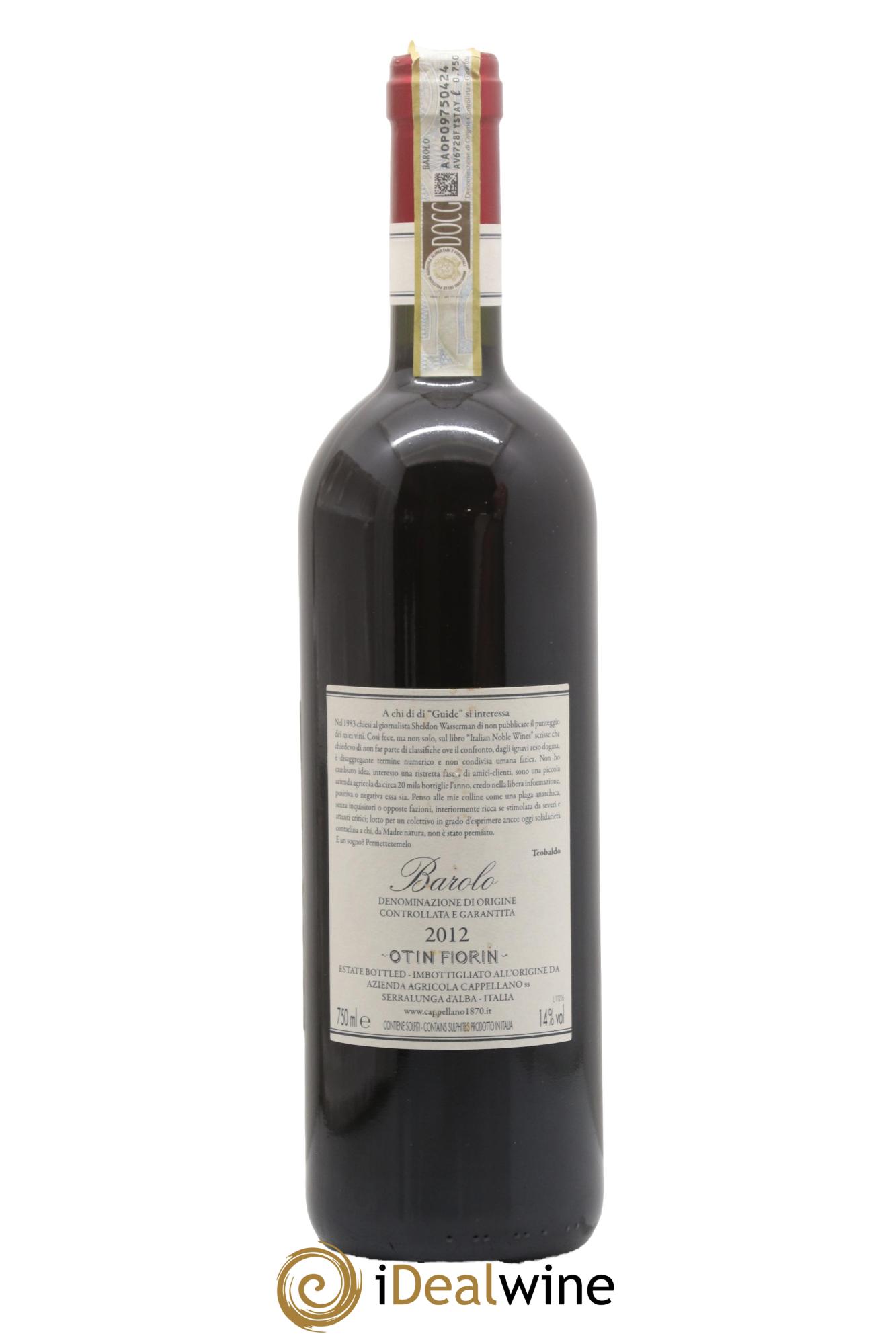 Barolo DOCG Pié Franco Cappellano 2012 - Lotto di 1 bottiglia - 1
