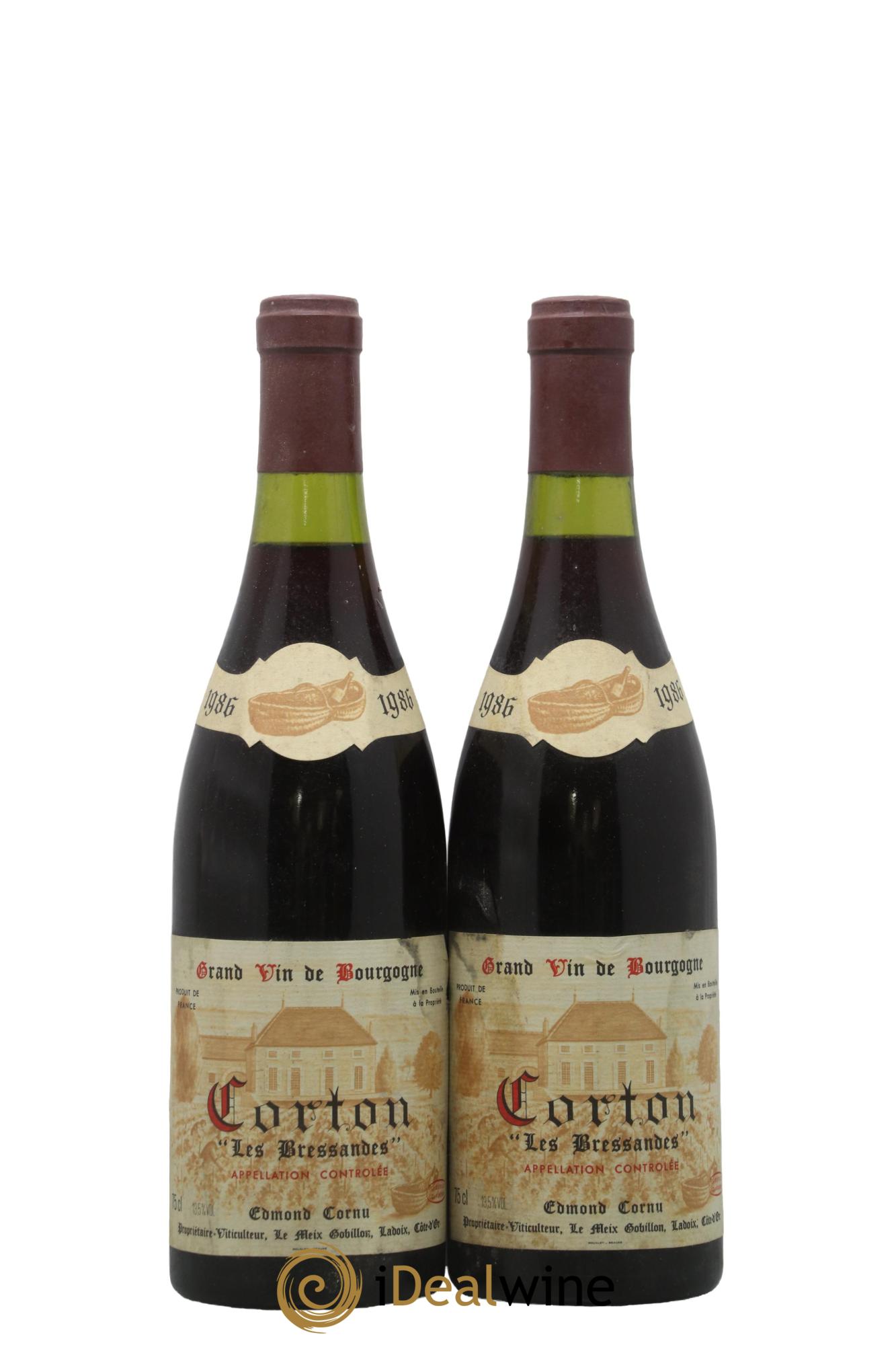 Corton Grand Cru Bressandes Edmond Cornu et Fils 1986 - Lot de 2 bouteilles - 0