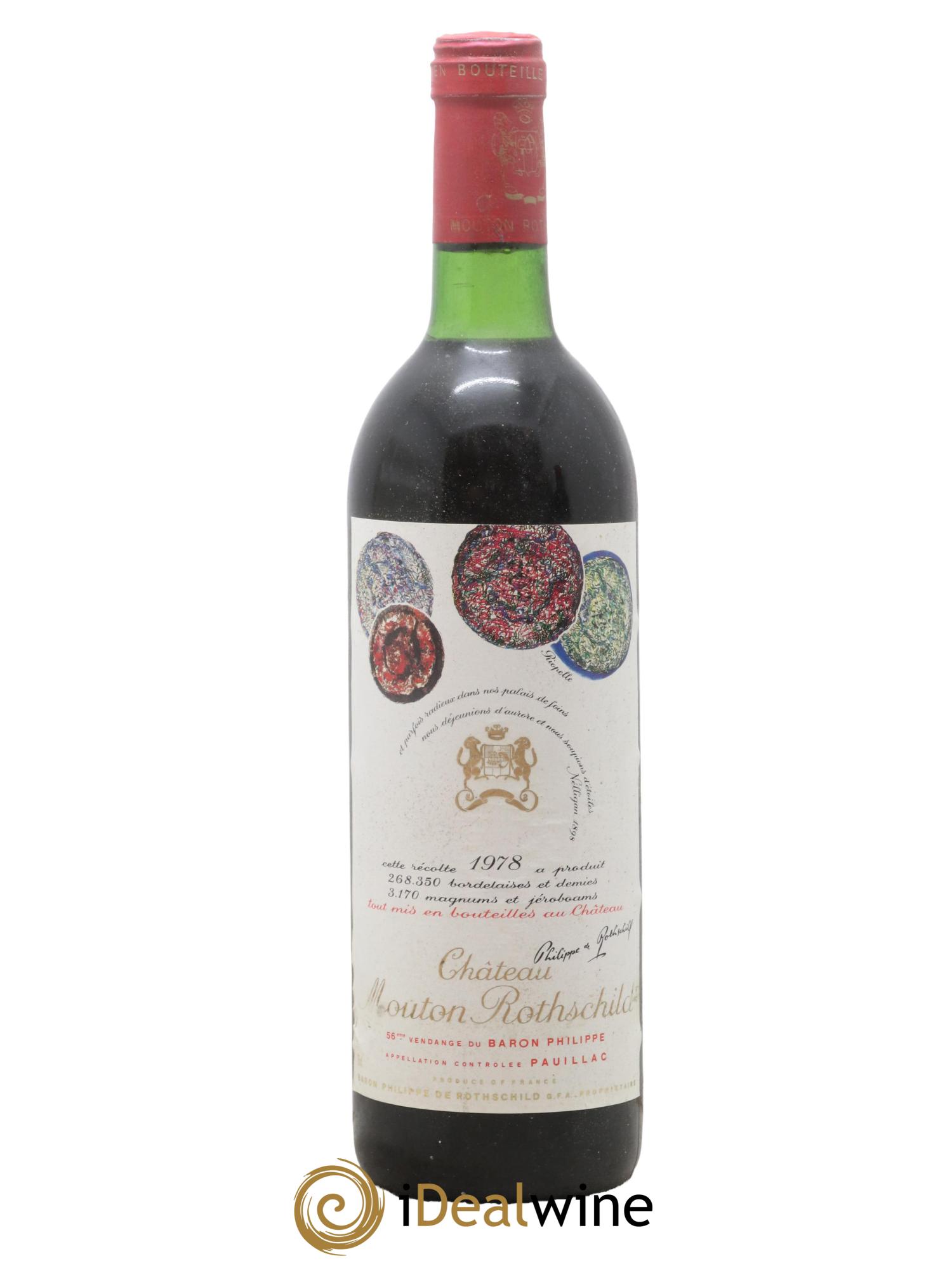 Château Mouton Rothschild 1er Grand Cru Classé 1978 - Lot de 1 bouteille - 0